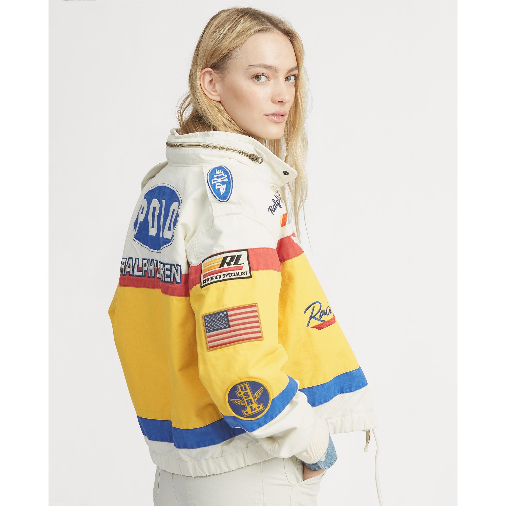 Polo Ralph Lauren Cotton Canvas Racing Jacket in Yellow | Lyst