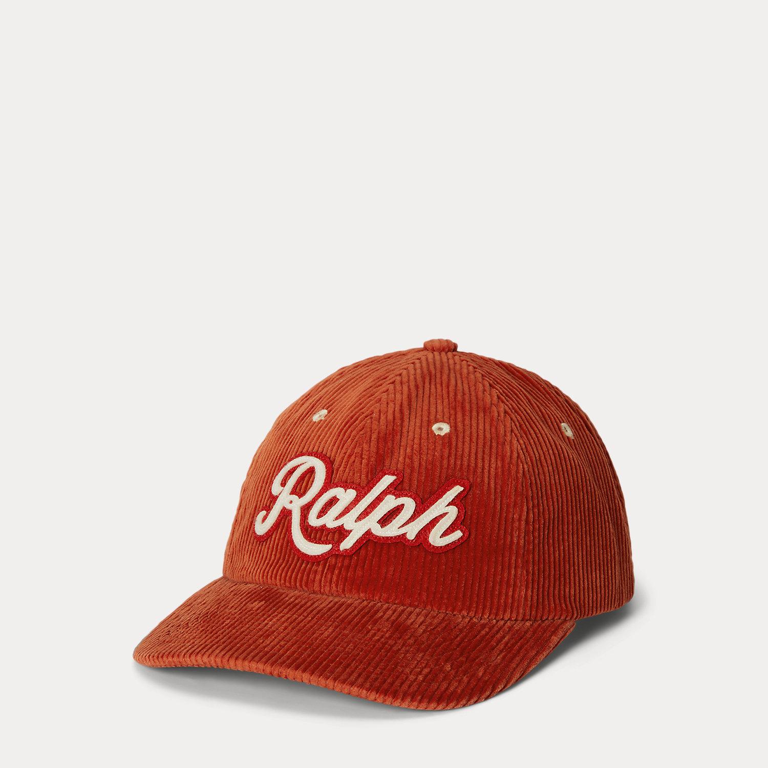 Ralph Lauren The Ralph Lauren Logo Corduroy Ball Cap in Red for