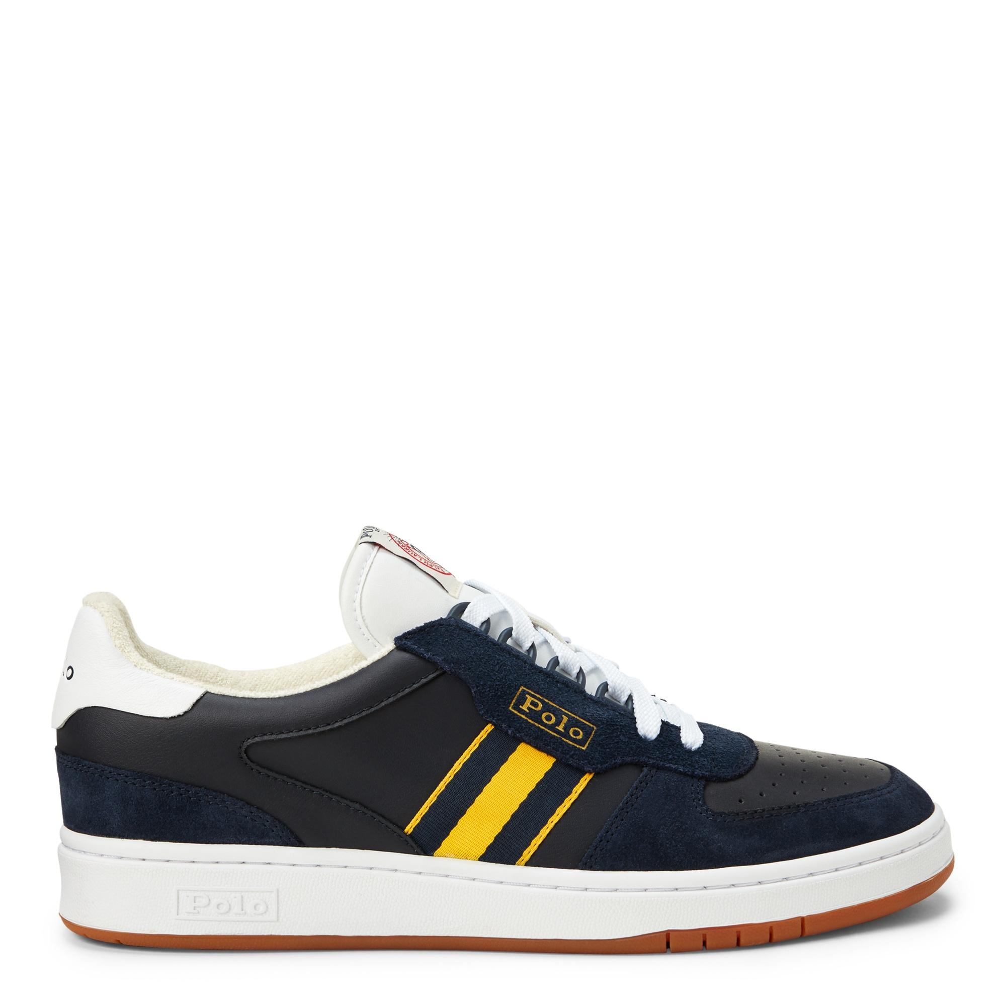 Ralph Lauren Leather Polo Court Sneakers in Navy (Blue) for Men | Lyst