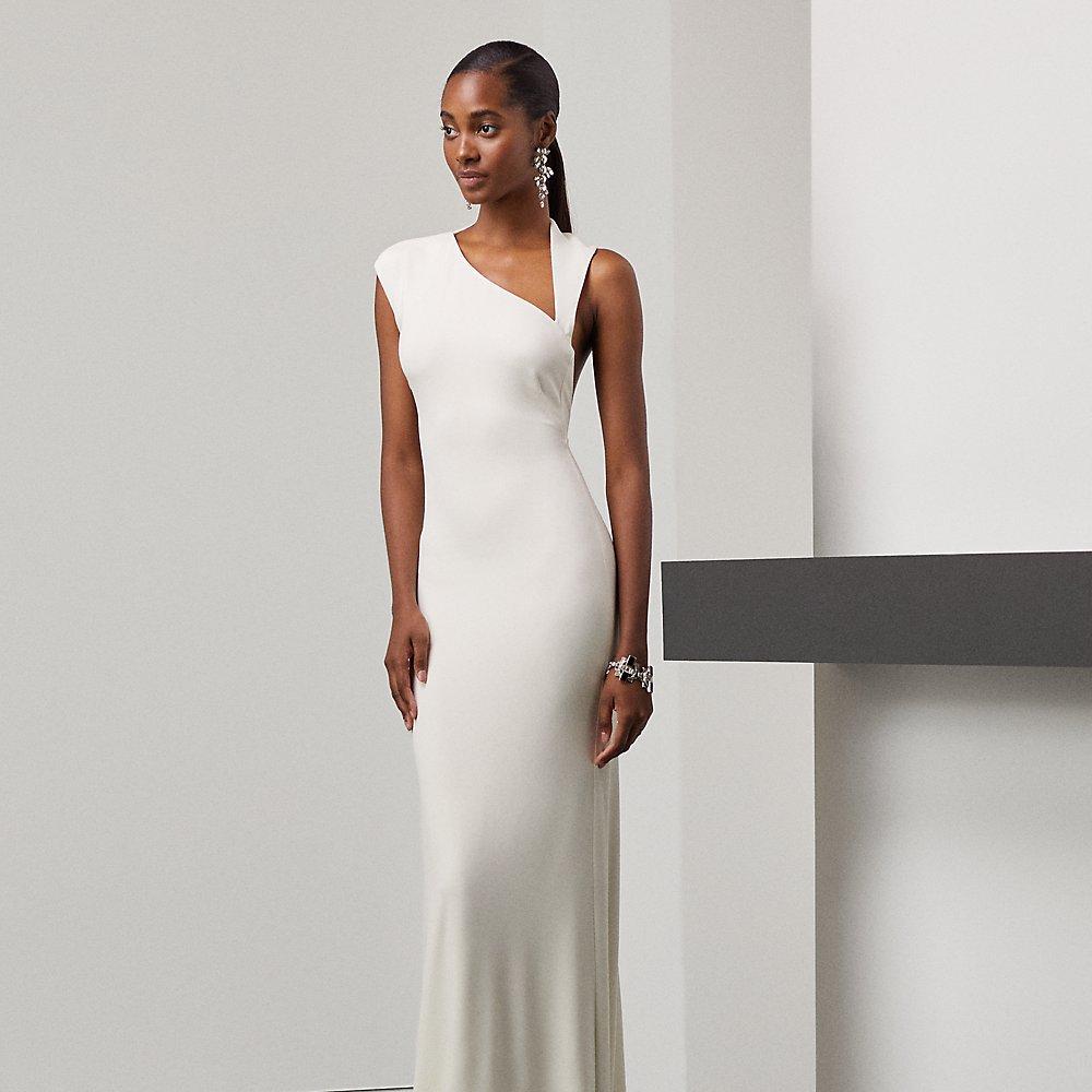 Ralph Lauren Katerina Jersey Evening Dress in White | Lyst