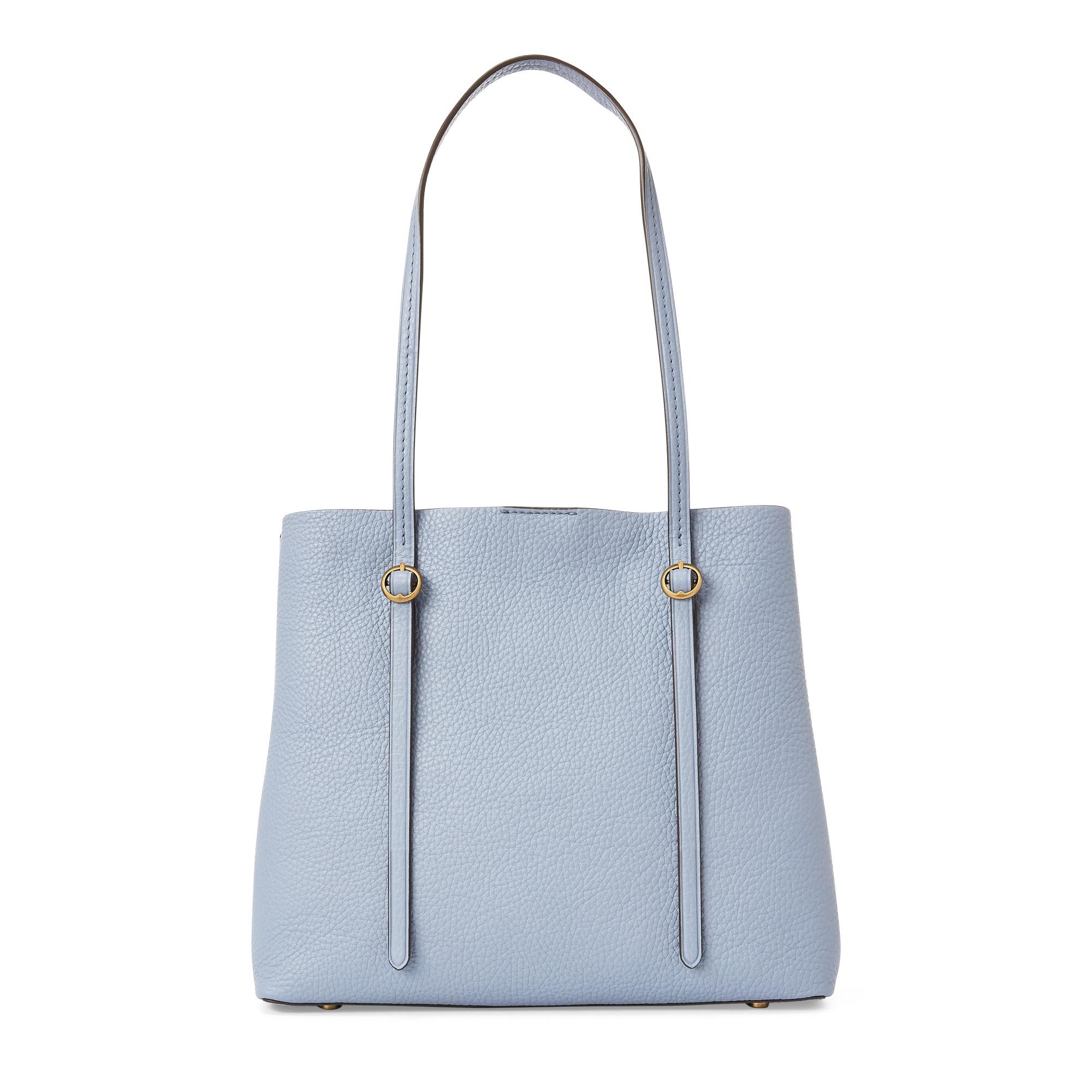 Polo Ralph Lauren Pebbled Leather Lennox Tote in Chambray (Blue) - Lyst