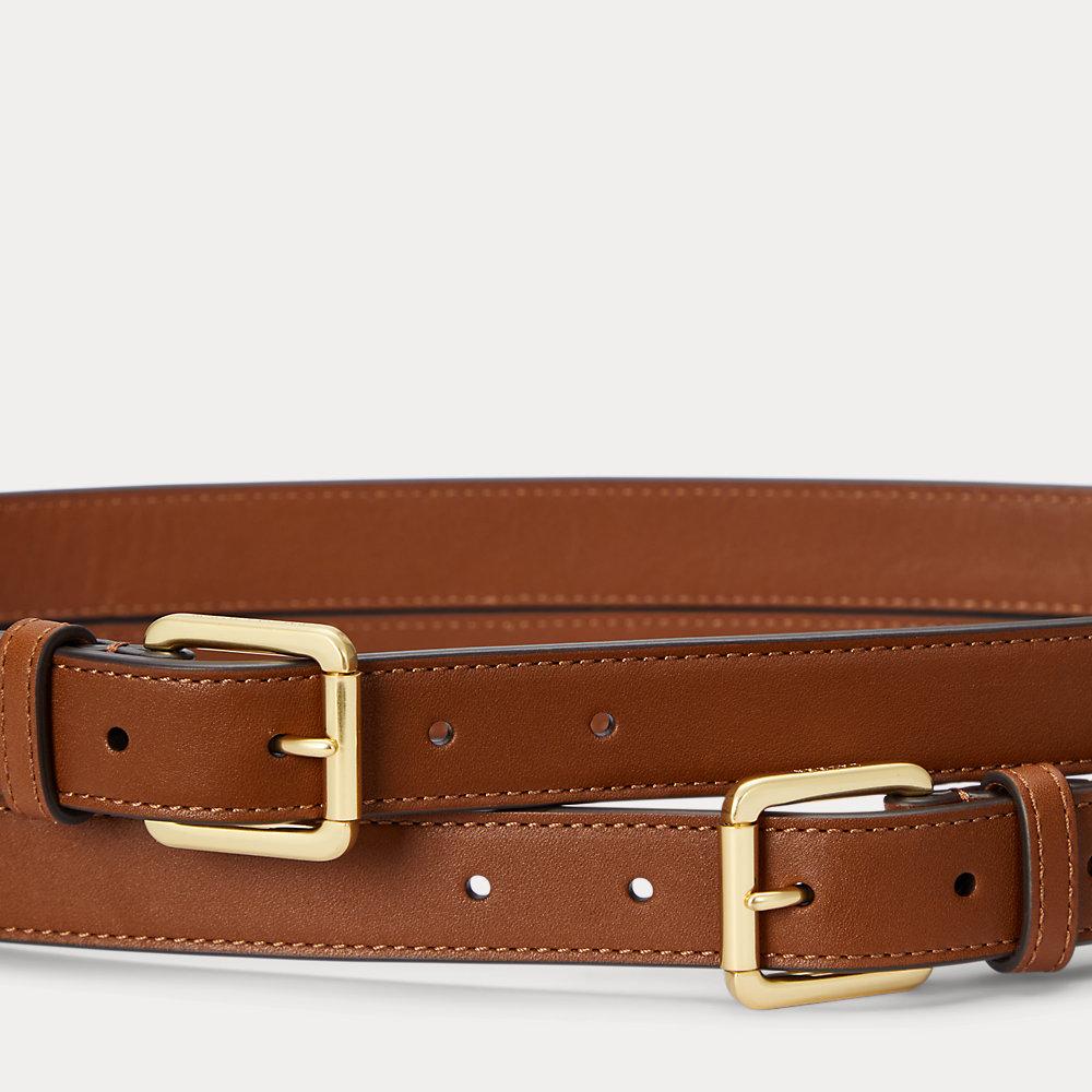 Ralph Lauren Leather Double-buckle Stacked Wide Belt in  display picture 1