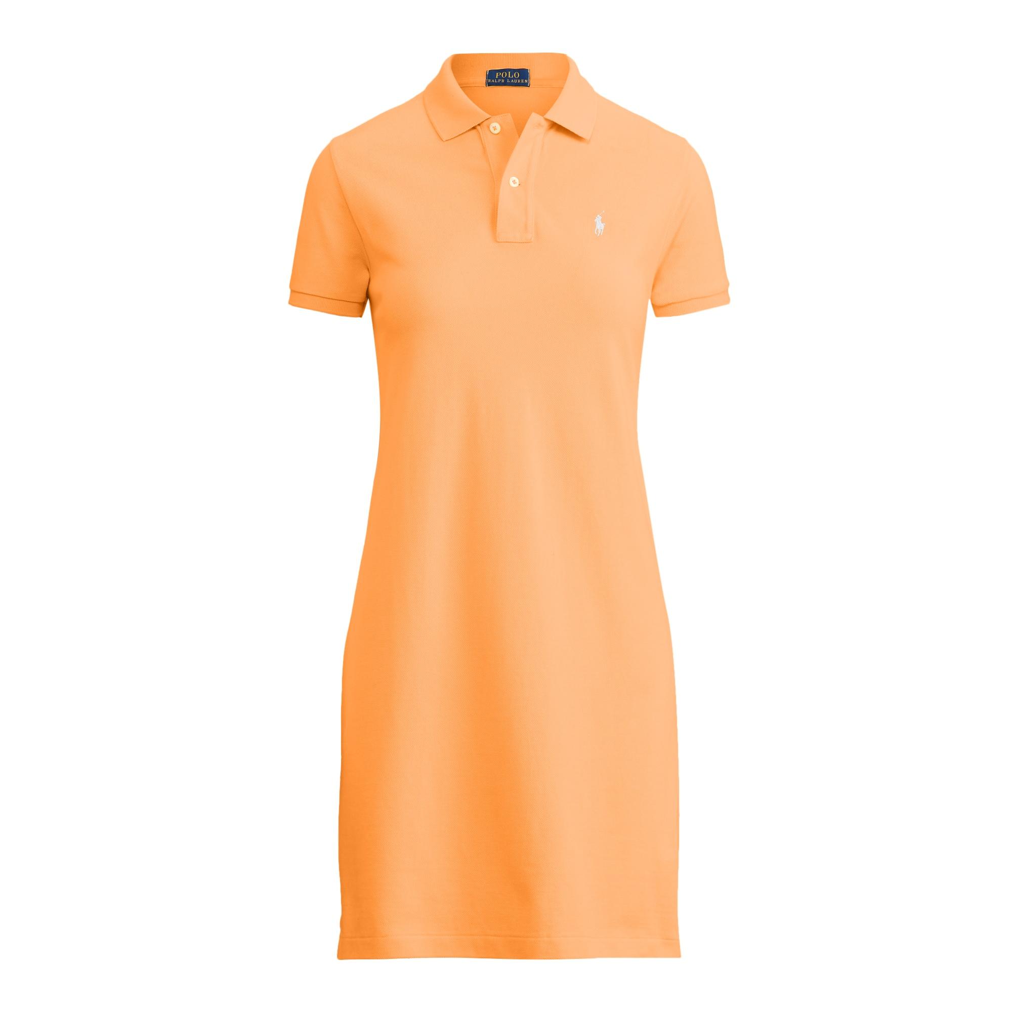 Ralph Lauren Cotton Mesh Polo Dress In Key West Orange Size Xs Lyst