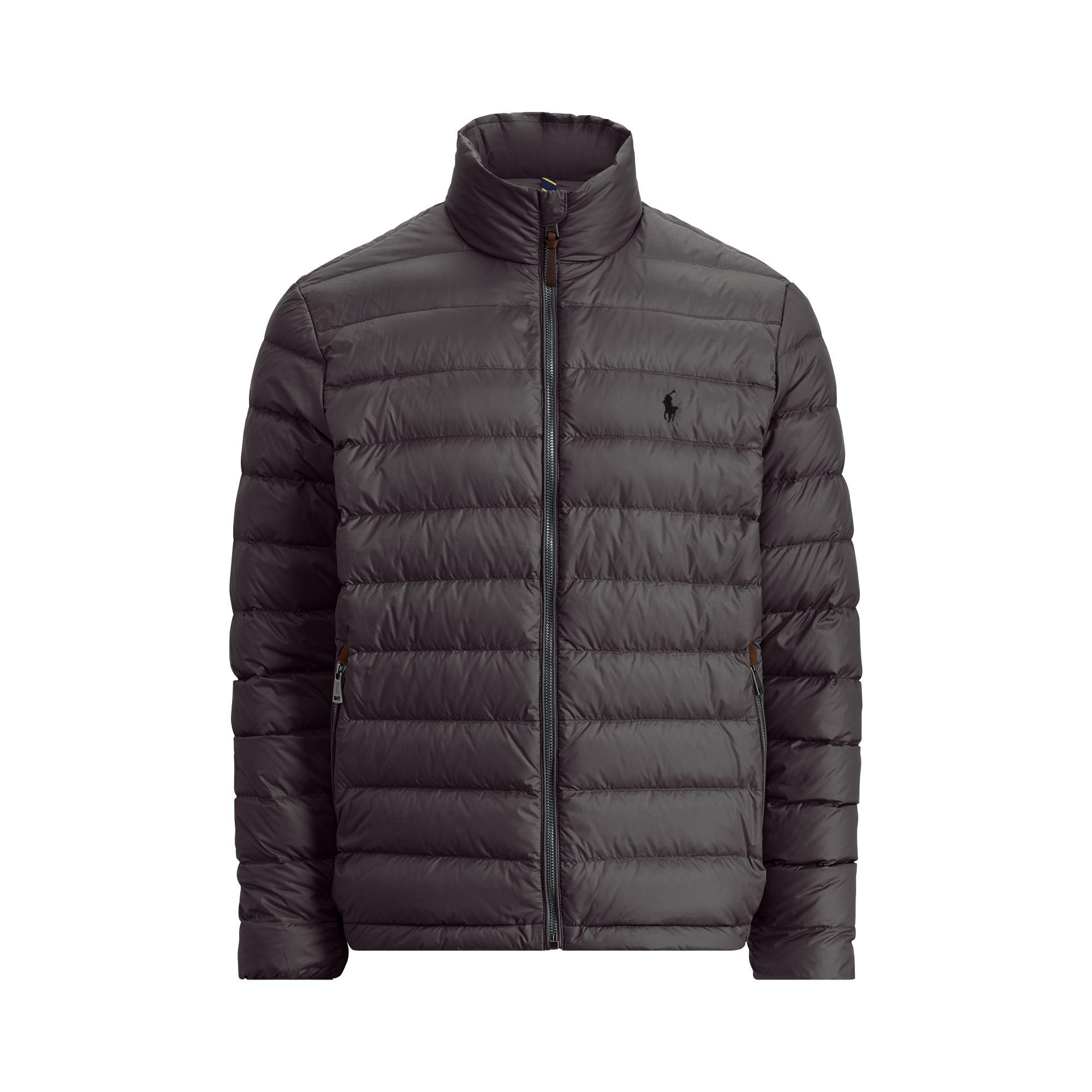 Polo Ralph Lauren Leather Packable Quilted Down Jacket in Black for Men
