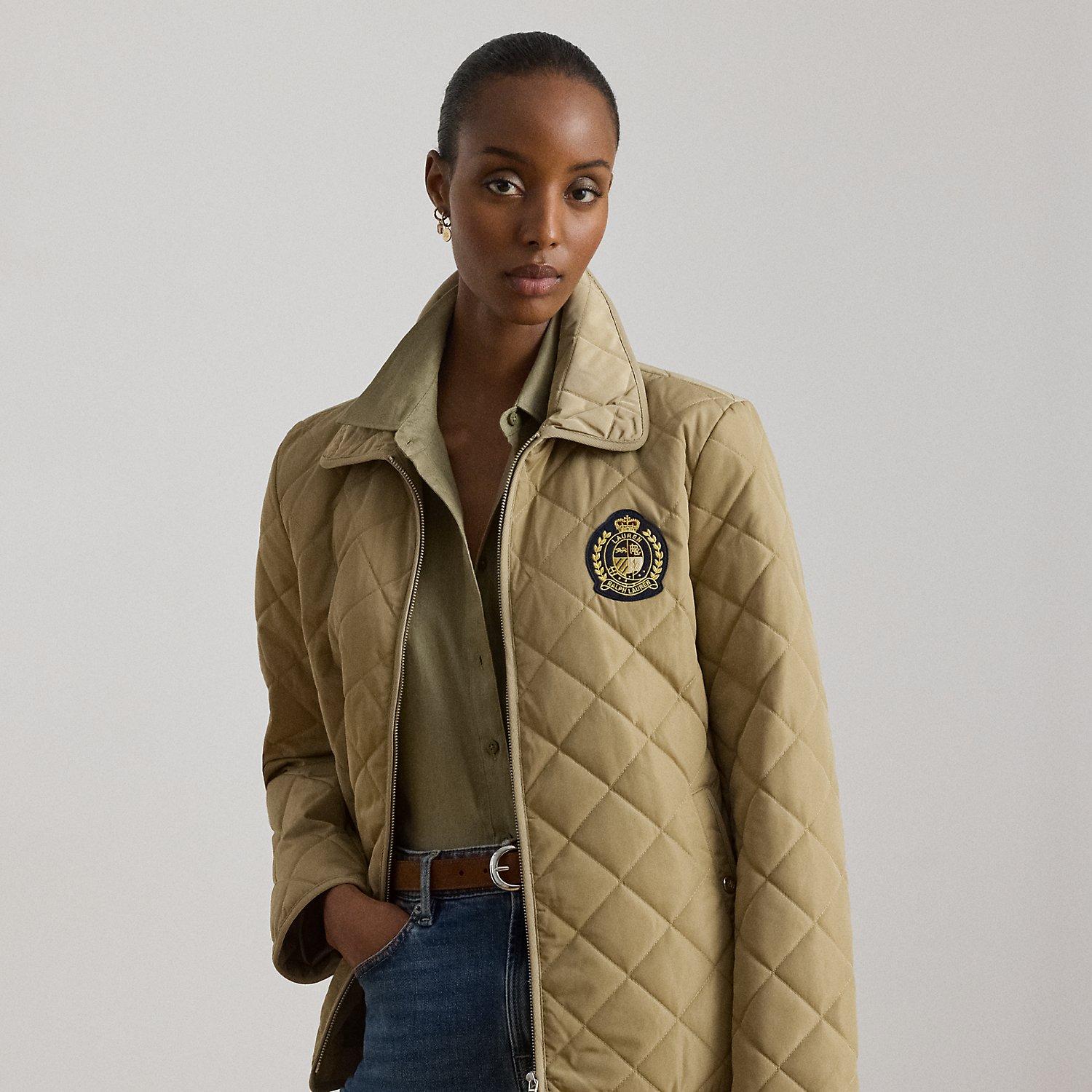 Ralph Lauren Crest-Patch Diamond-Quilted Jacket in Green | Lyst UK