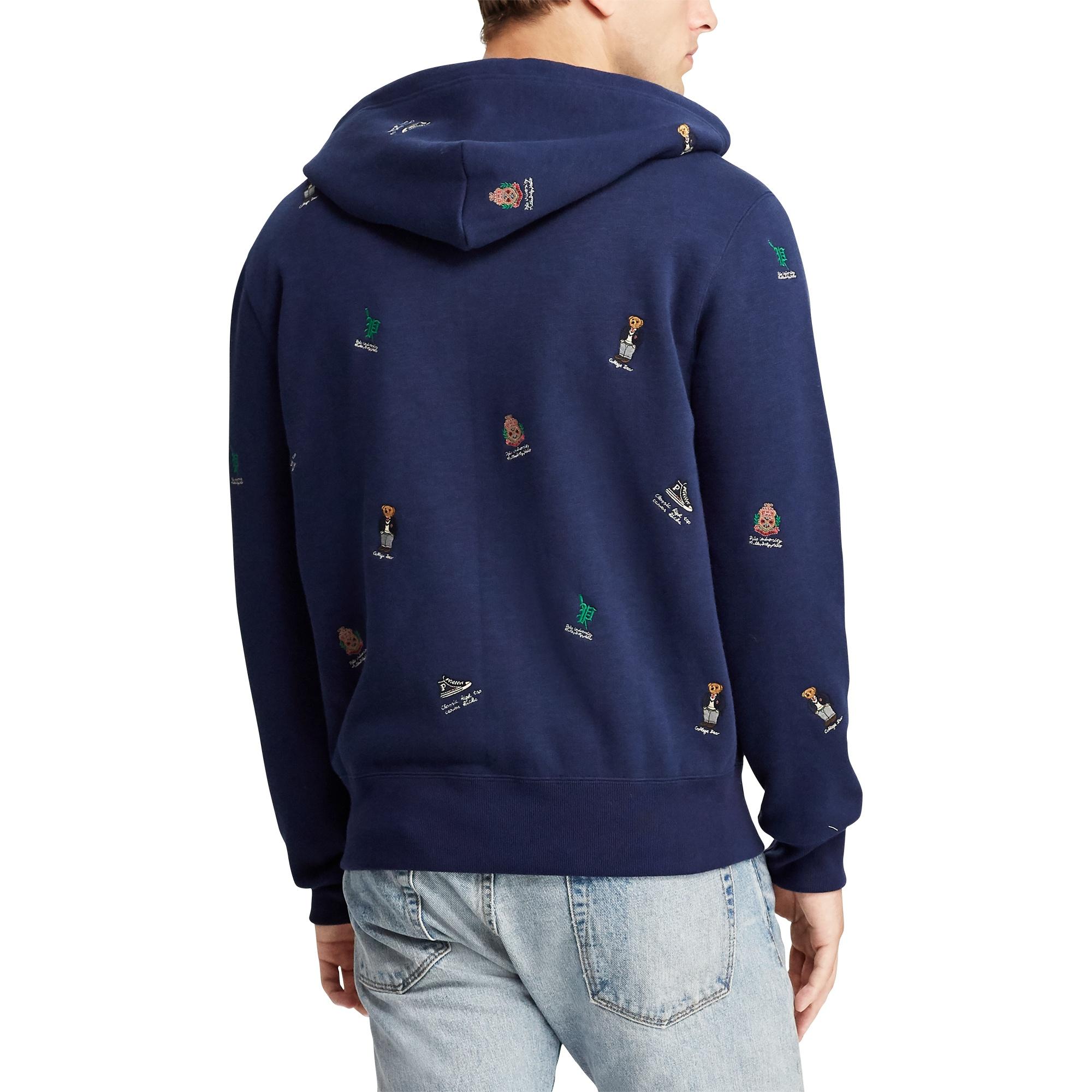 polo zip up hoodie bear