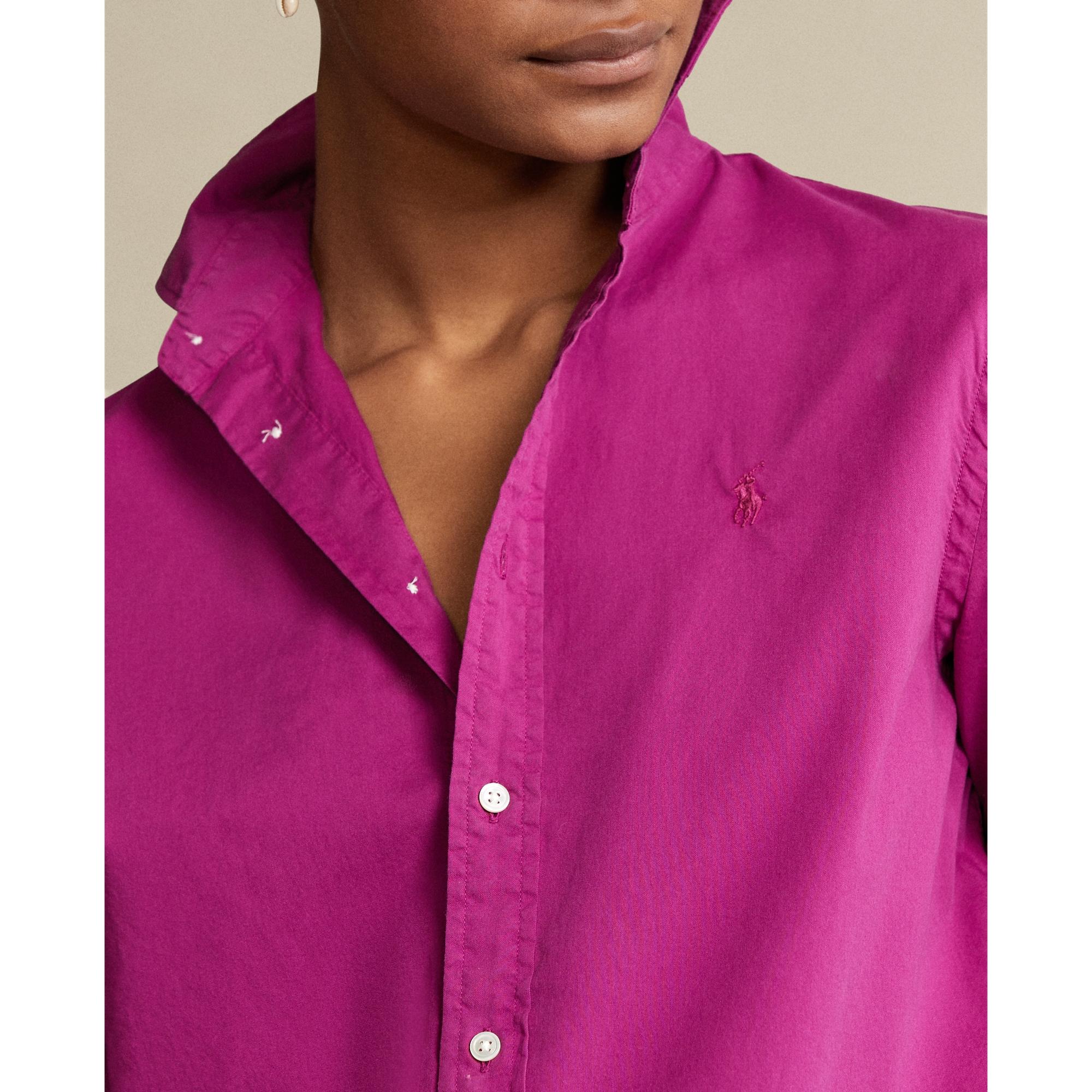 Polo Ralph Lauren Relaxed Fit Cotton Twill Shirt in Purple | Lyst