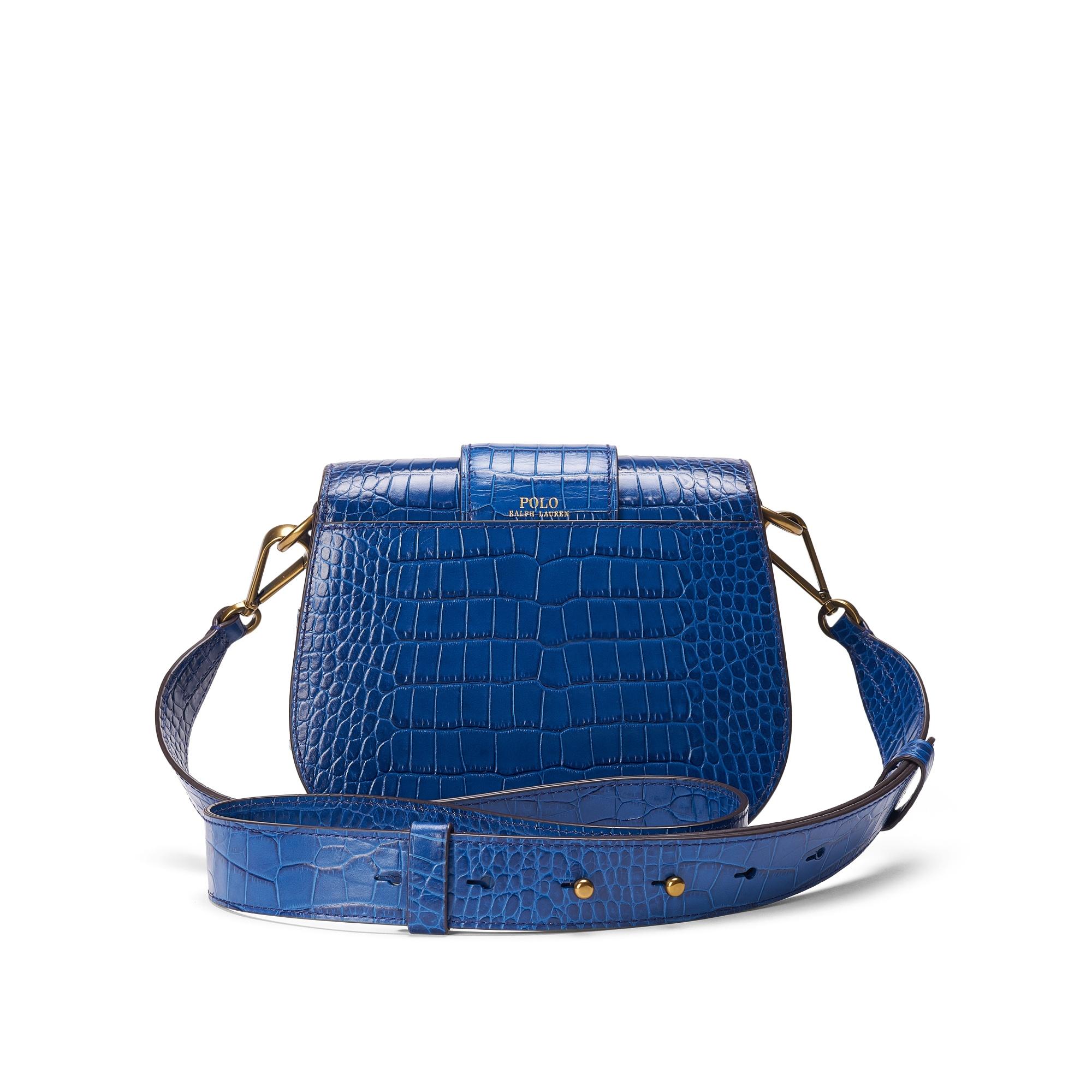 Ralph Lauren Leather Crocodile-print Lennox Bag in Blue | Lyst