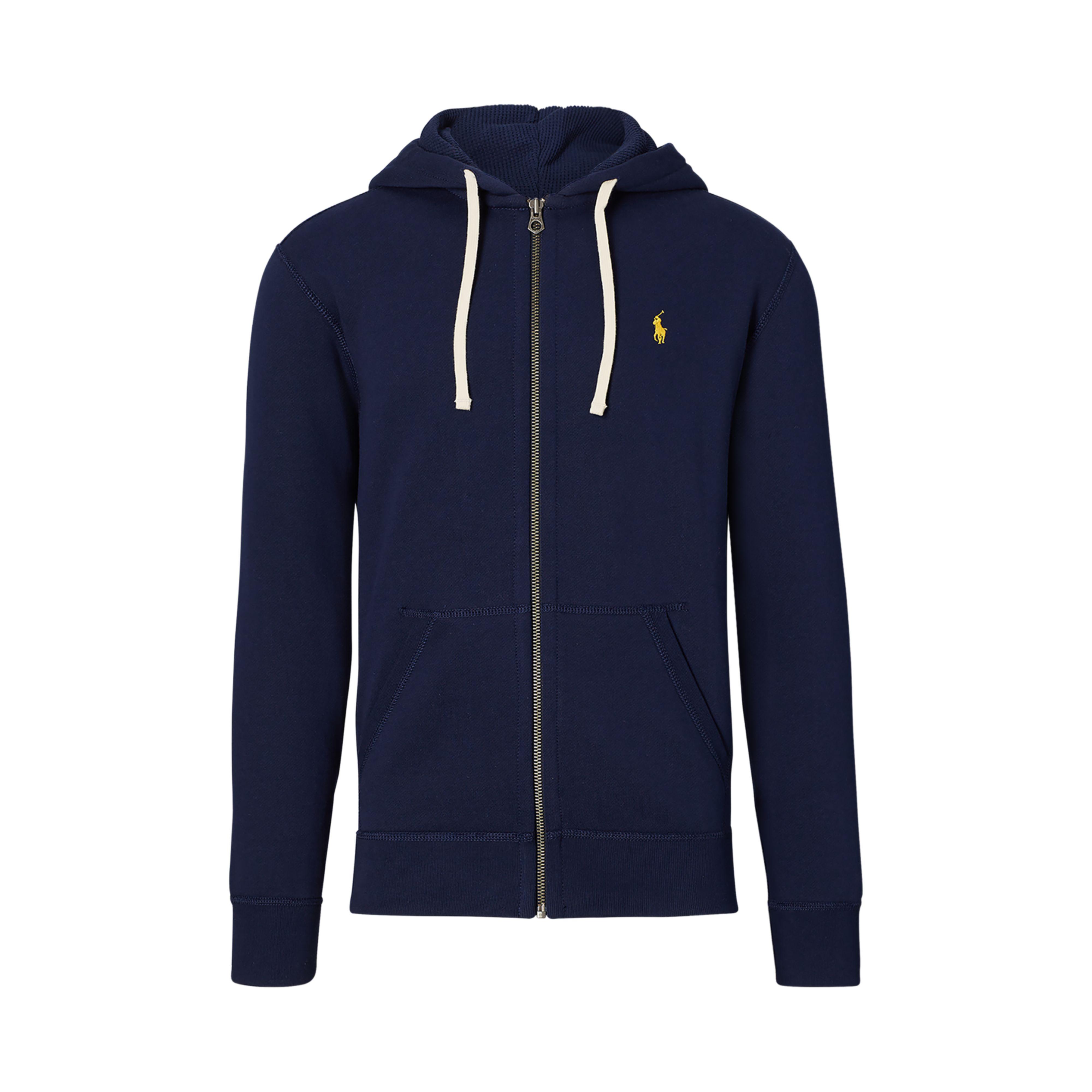 polo cotton blend fleece hoodie