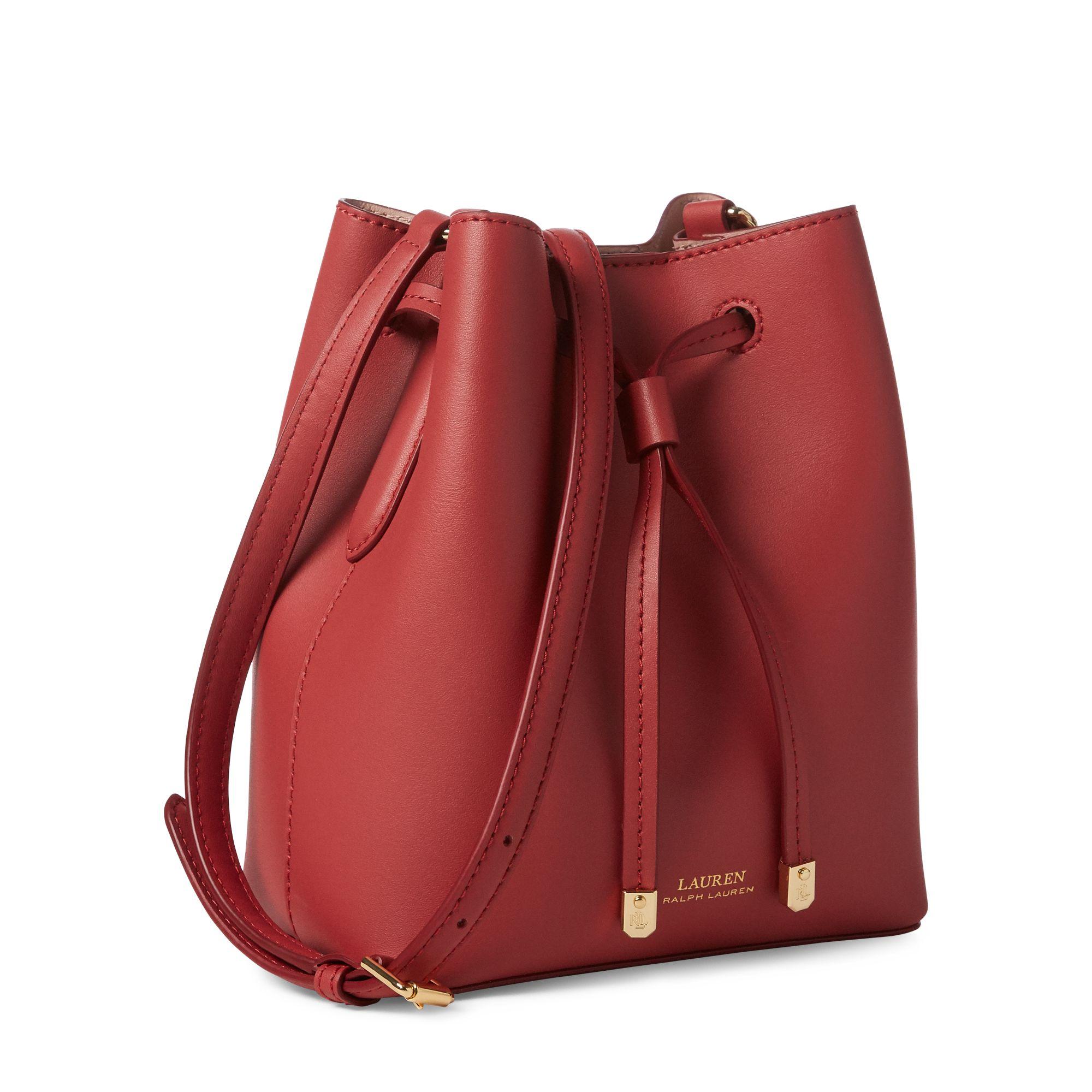 Ralph Lauren Mini Debby Ii Drawstring Bag in Red - Lyst