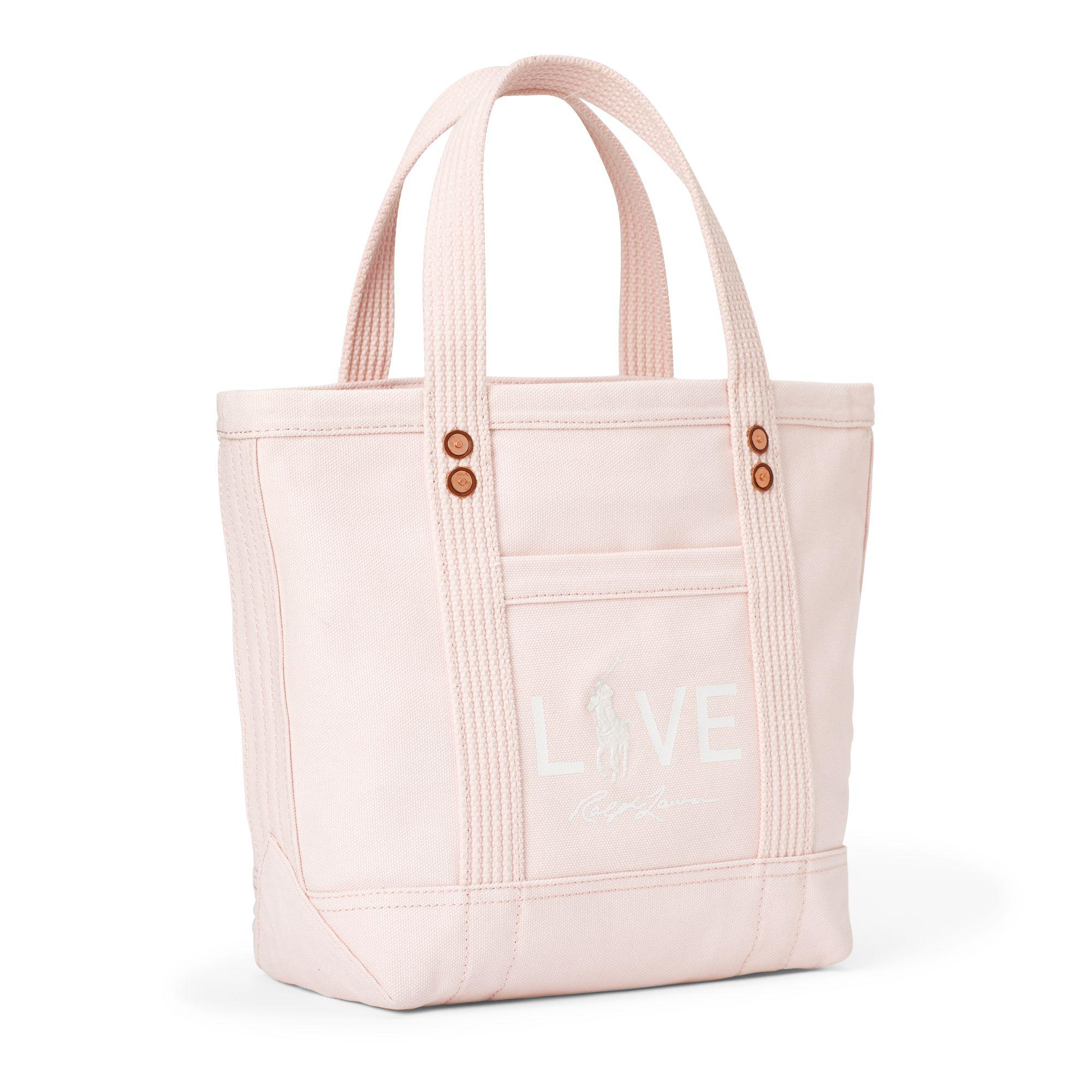 Ralph Lauren Canvas Small Love Tote Bag in Light Pink (Pink) Lyst