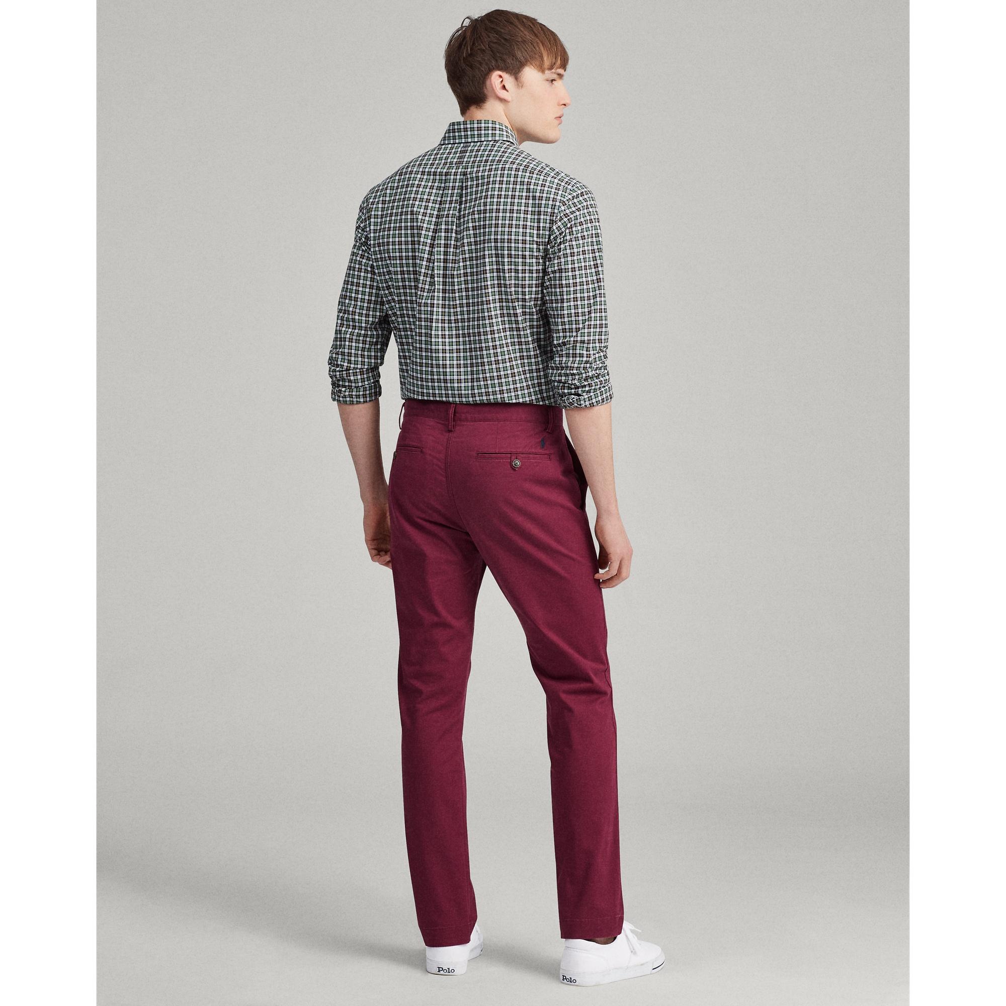 Ralph Lauren Stretch Straight Fit Chino in Red for Men - Lyst