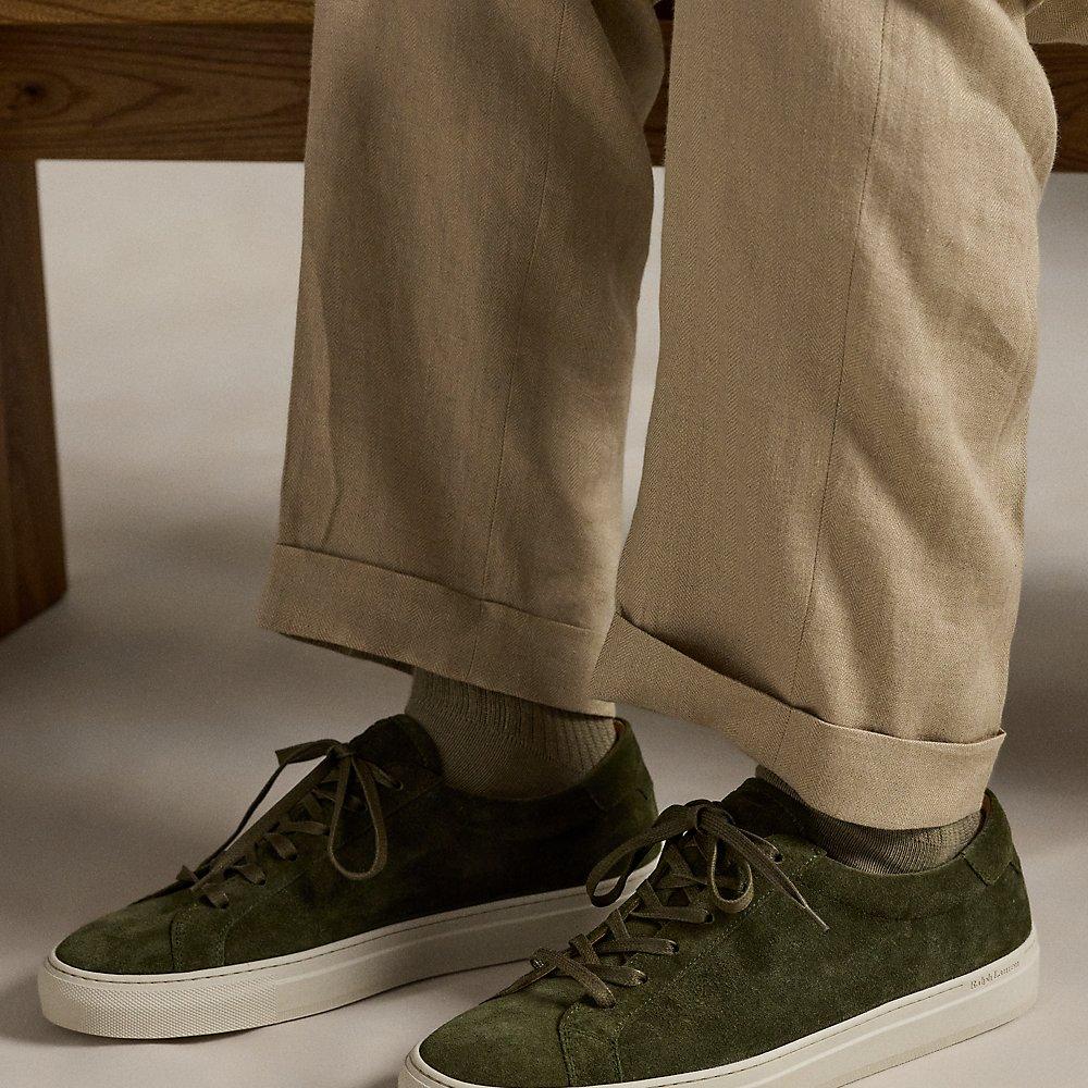 Ralph Lauren Jermain Suede Trainer in Green for Men Lyst