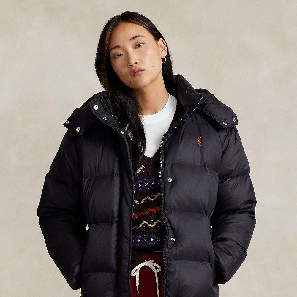 Polo Ralph Lauren Water-repellent Hooded Down Jacket in Black | Lyst