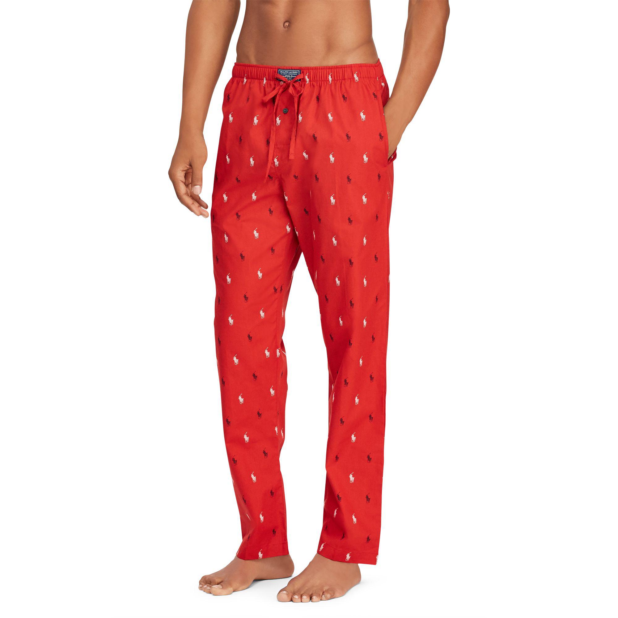 Polo Ralph Lauren Printed Cotton Pajama Pants in Red for Men - Lyst