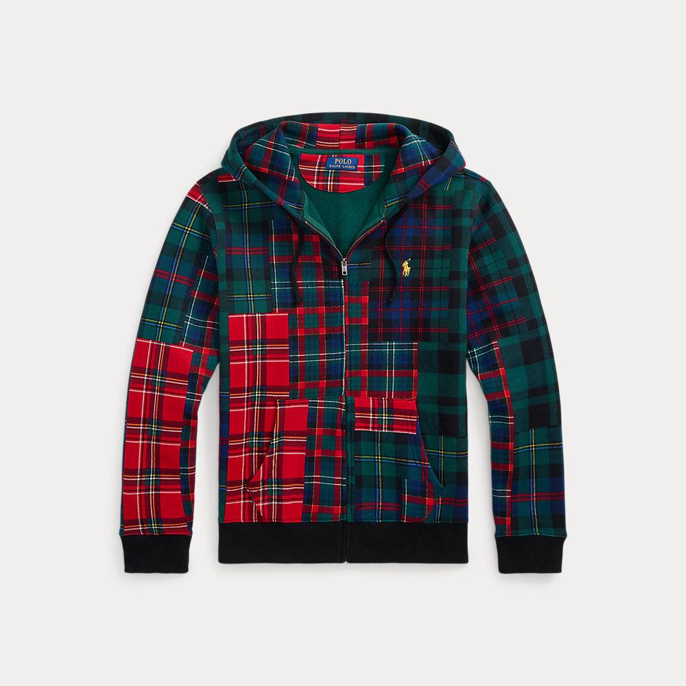 Ralph Lauren Plaid Patchwork-Print Fleece Hoodie in Red for Men