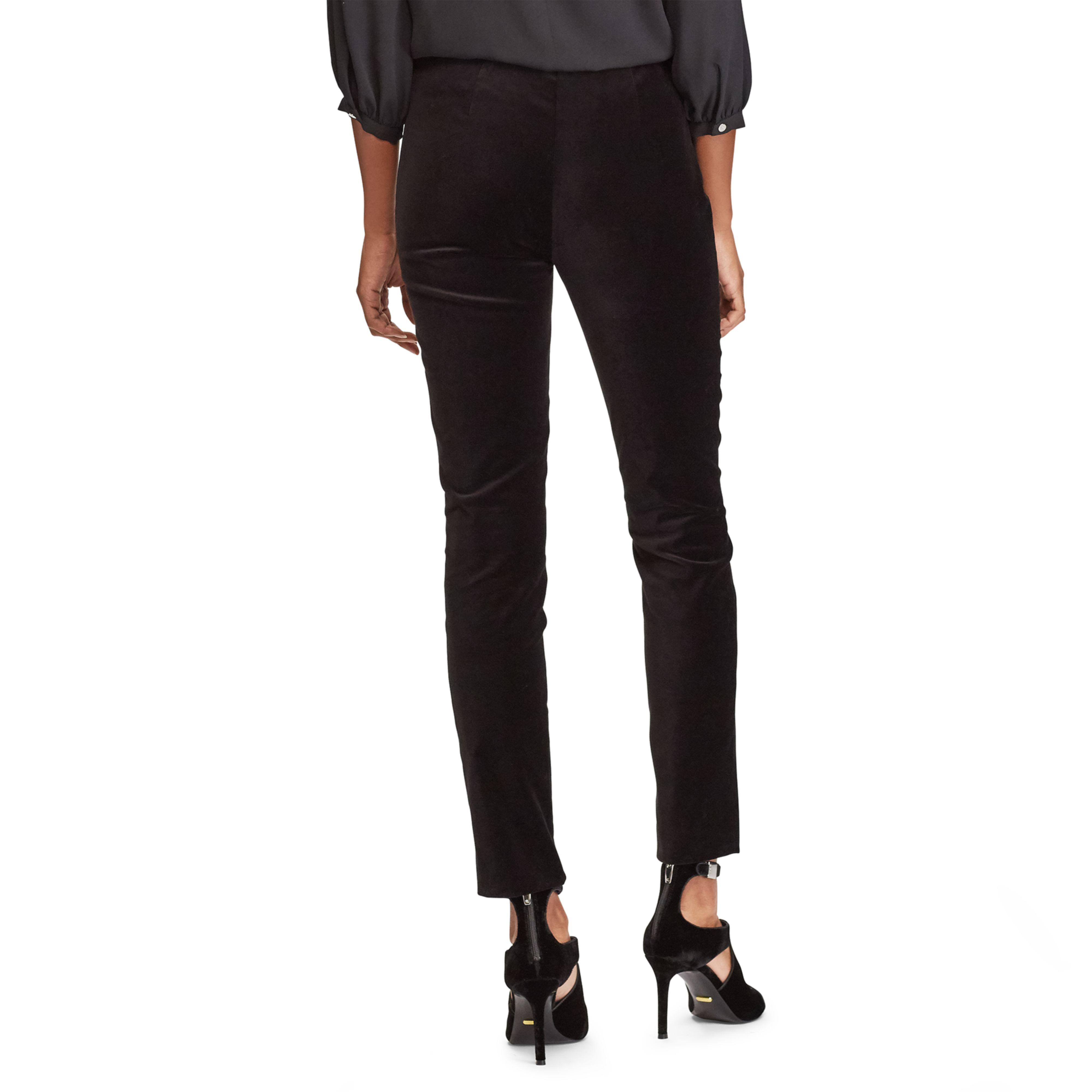 lauren ralph lauren stretch velvet straight pants