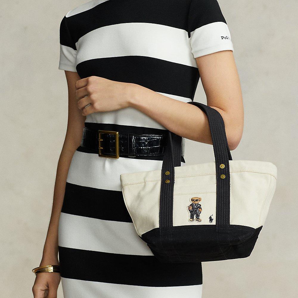 Polo Ralph Lauren Canvas Small Polo Bear Tote in Black Lyst