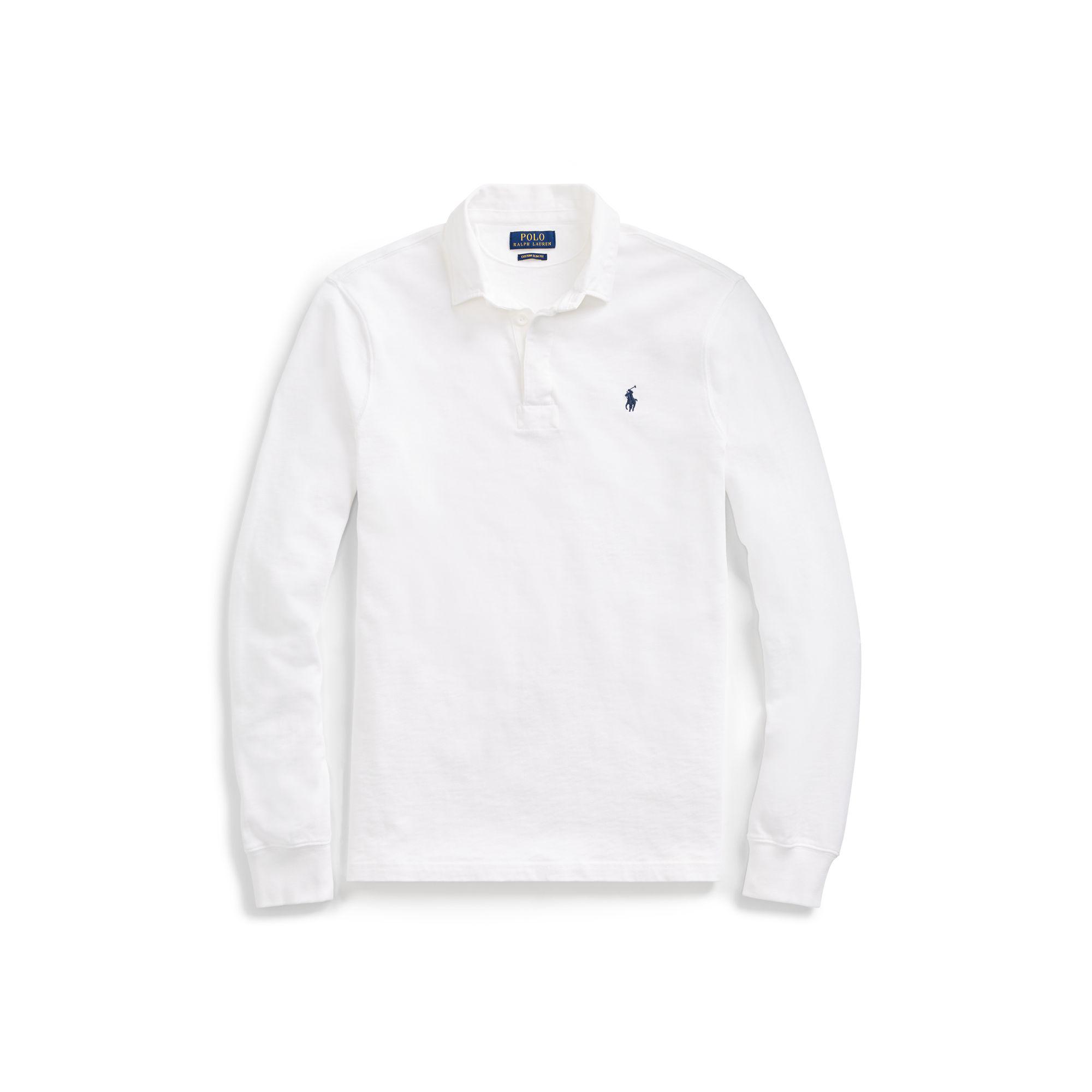 Polo Ralph Lauren Rubber The Iconic Rugby Shirt in White for Men - Lyst