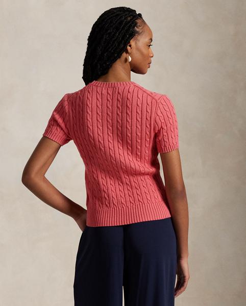 Cable Knit Red Short Sleeve Jumper Polo Ralph Lauren Cable-Knit