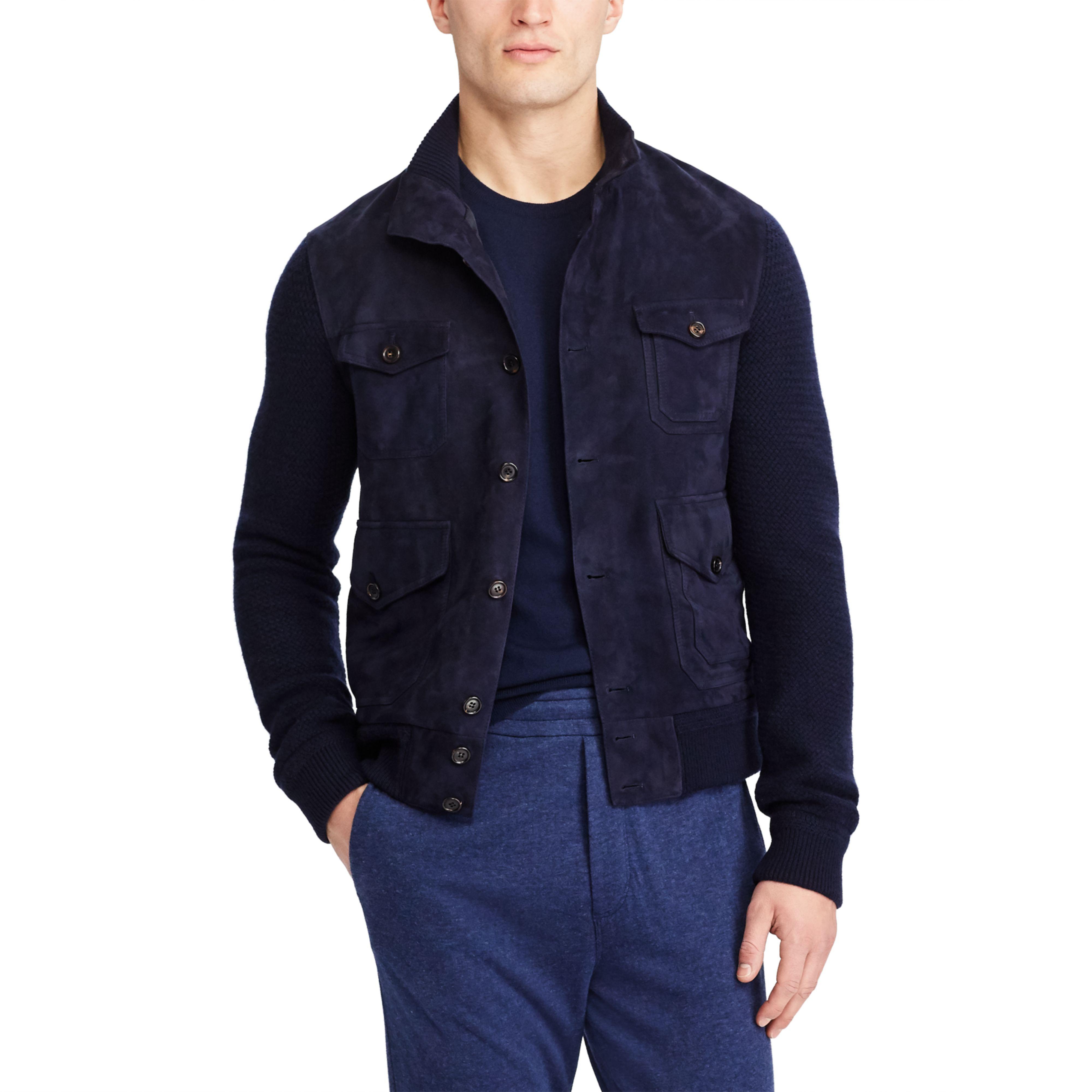 ralph lauren purple label suede jacket