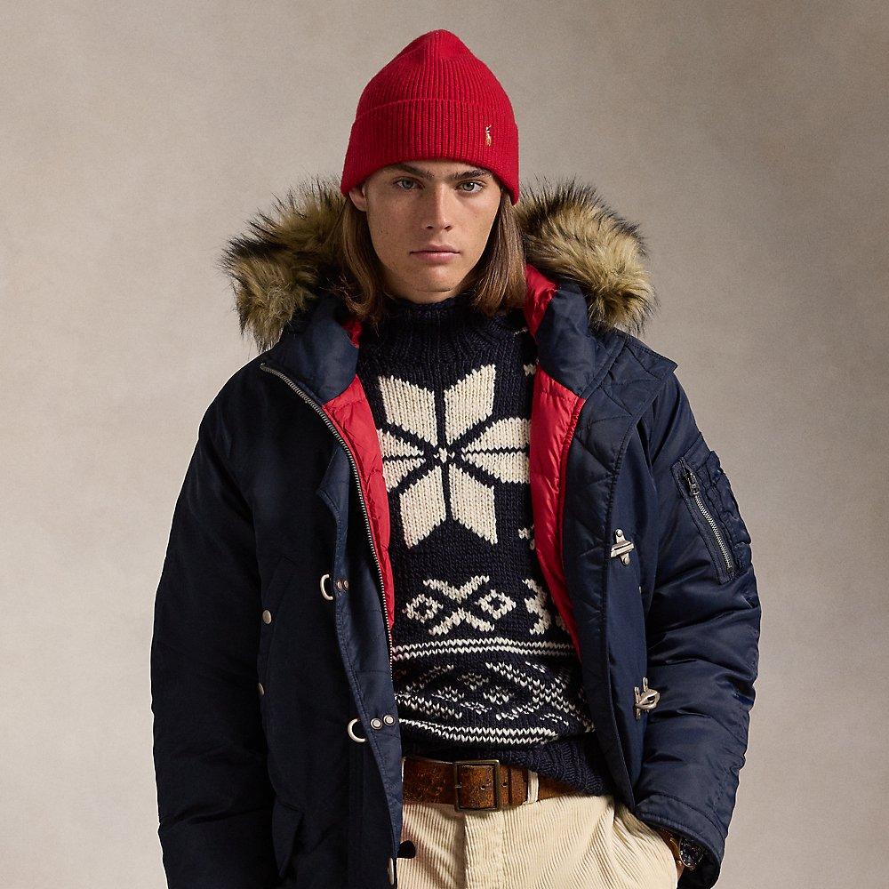 Polo Ralph Lauren Faux Fur trim Down Parka in Blue for Men Lyst