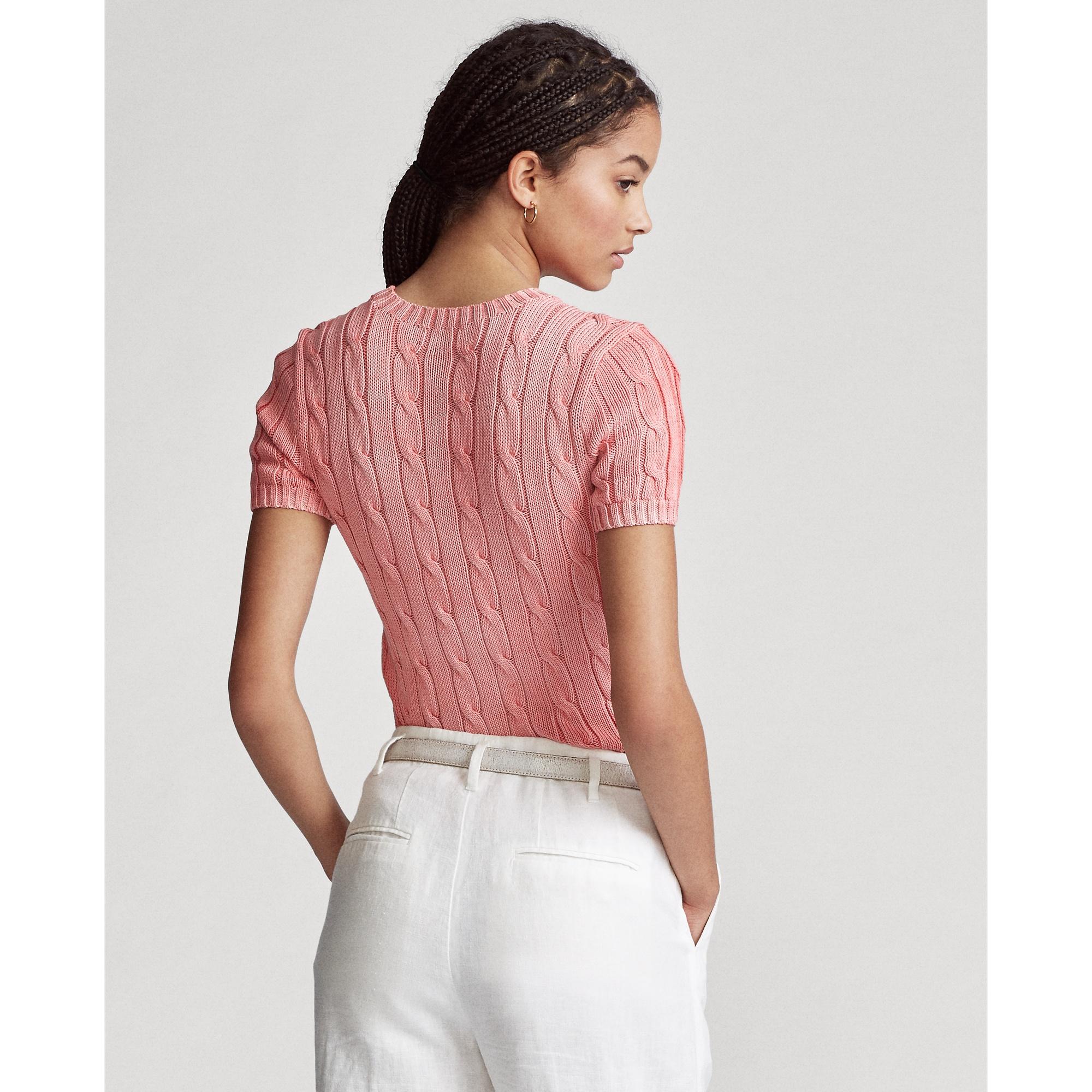 Polo Ralph Lauren Cable Short-sleeve Sweater In Cottage Rose - Size Xs |  Lyst