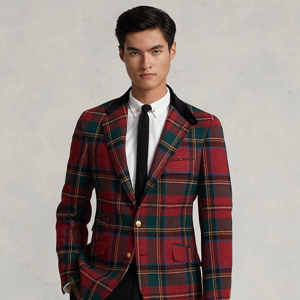 Pind sti Resultat Ralph Lauren Velvet-collar Plaid Wool Jacket in Red for Men | Lyst
