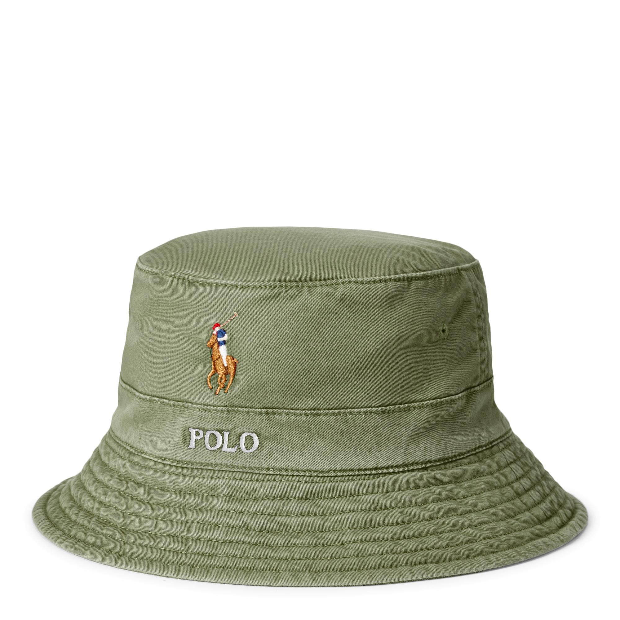Polo Ralph Lauren Stretch-cotton Bucket Hat in Green for Men | Lyst