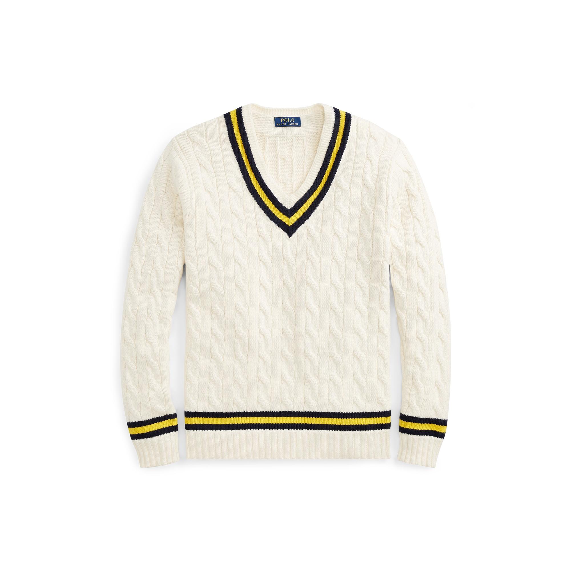Ralph Lauren Cashmere The Iconic Cricket Sweater in Natural for Men - Lyst