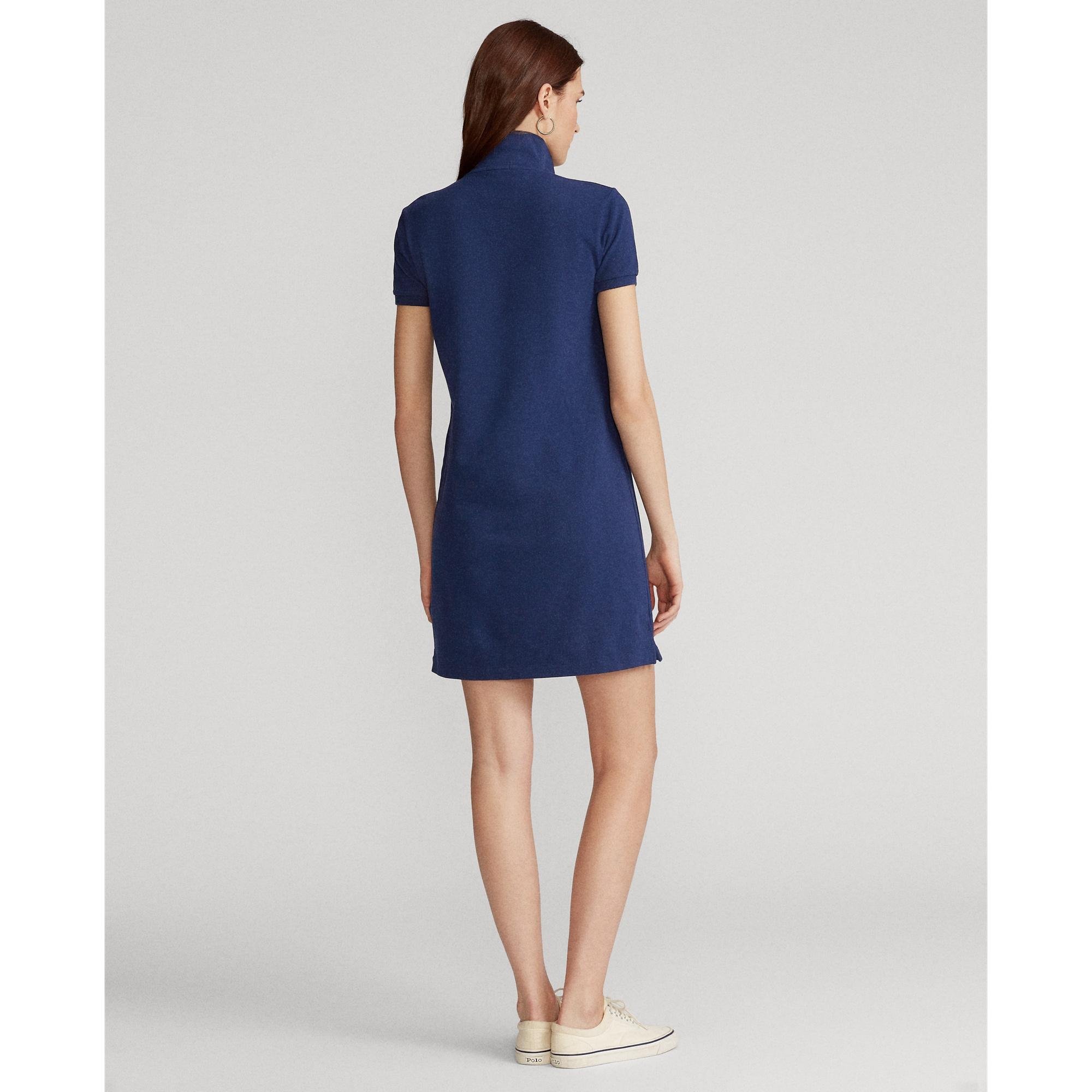 Ralph Lauren Cotton Mesh Polo Dress In Harbor Island Blue Size S Lyst