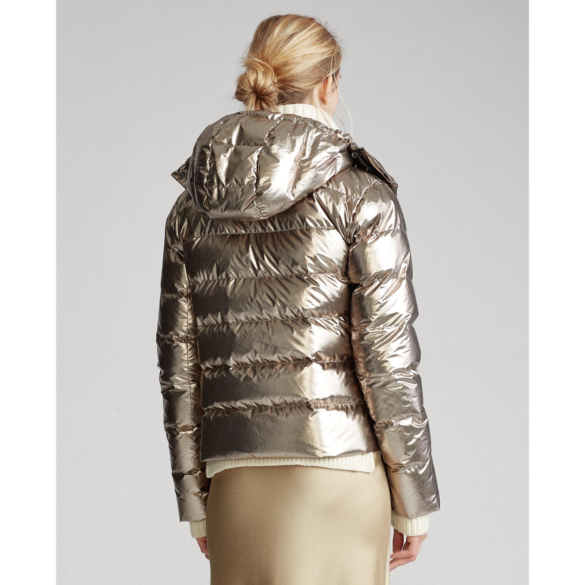 Ralph Lauren Synthetic Metallic Down Jacket | Lyst