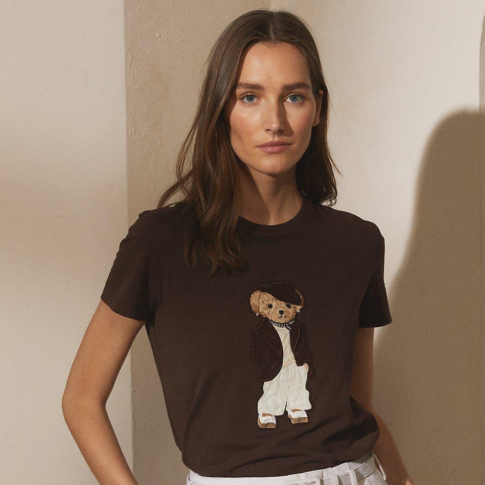 Ralph Lauren Deauville Polo Bear Pima Tee in Brown | Lyst