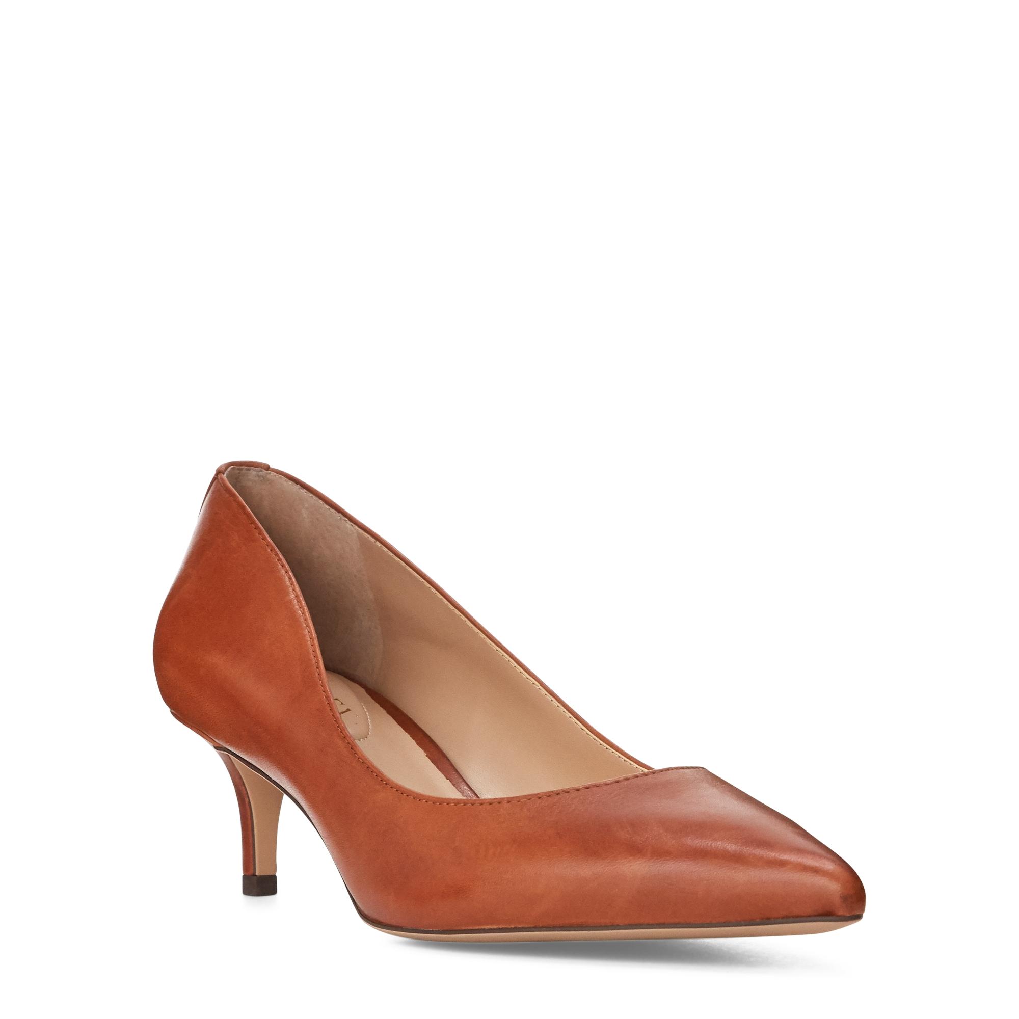 Lauren Ralph Lauren | Shoes | Lauren Ralph Lauren Brown Leather Mary Jane Kitten  Heel Pumps | Poshmark