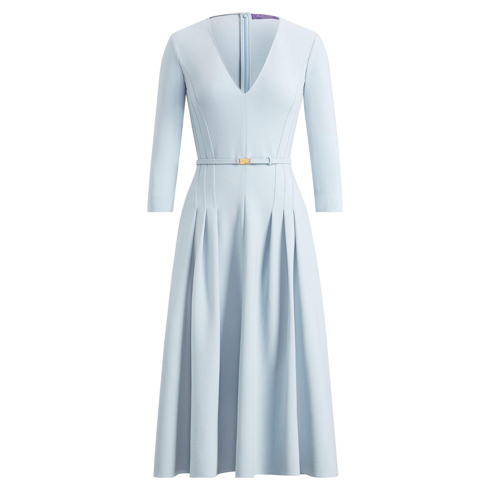 Ralph Lauren Raeana Wool-blend Dress in Powder Blue (Blue) - Lyst