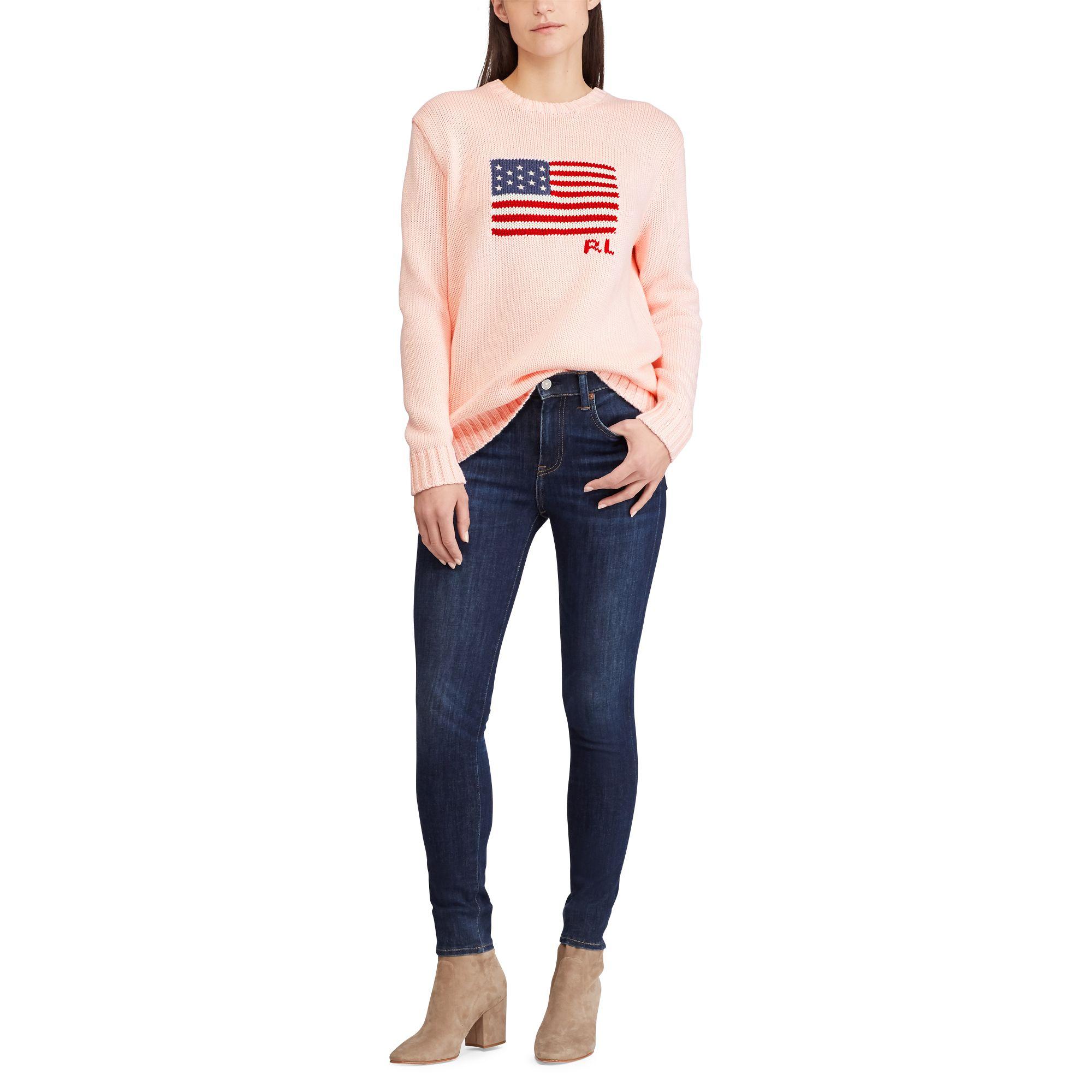 pink pony flag cotton jumper