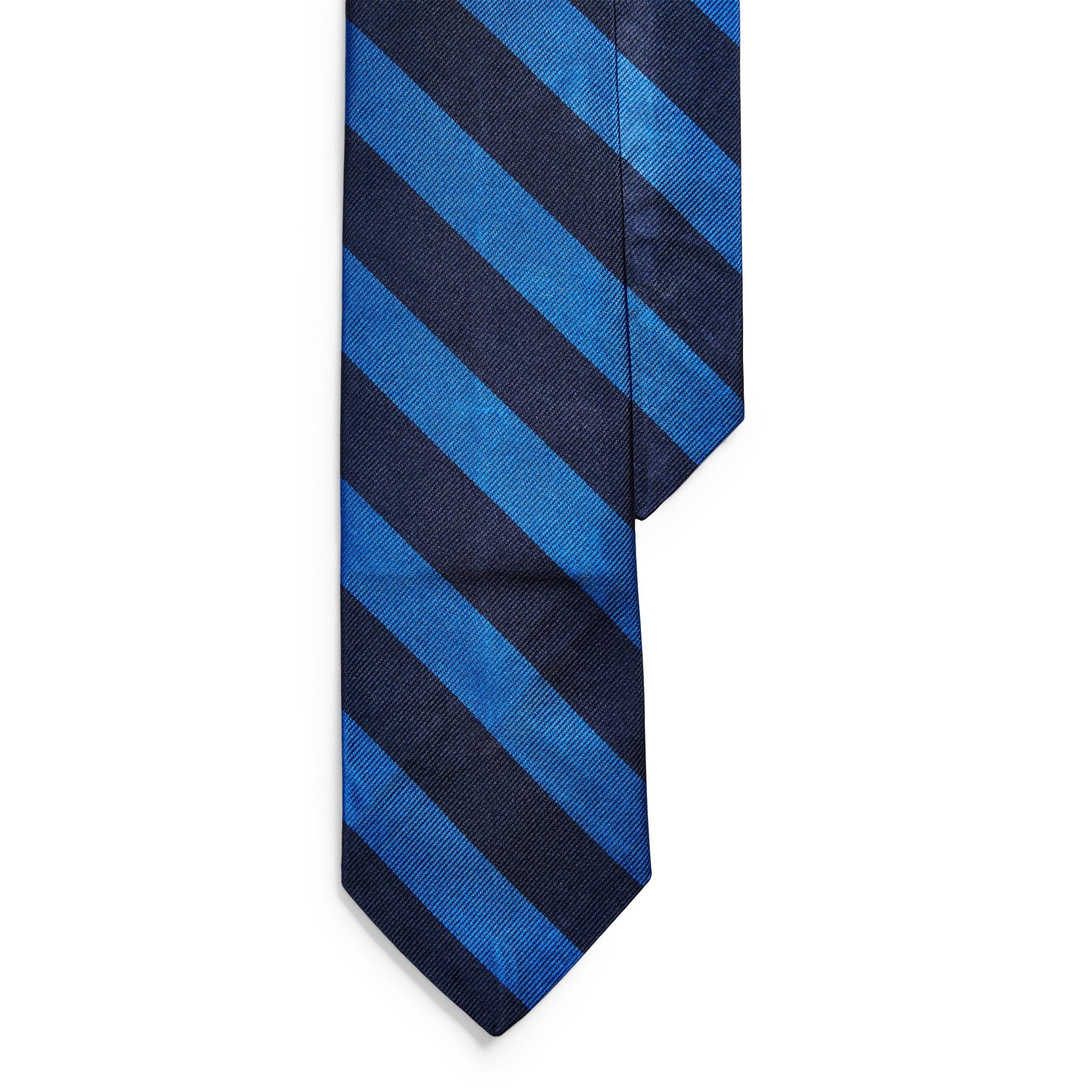 Ralph Lauren Striped Silk Repp Narrow Tie in Blue for Men Lyst