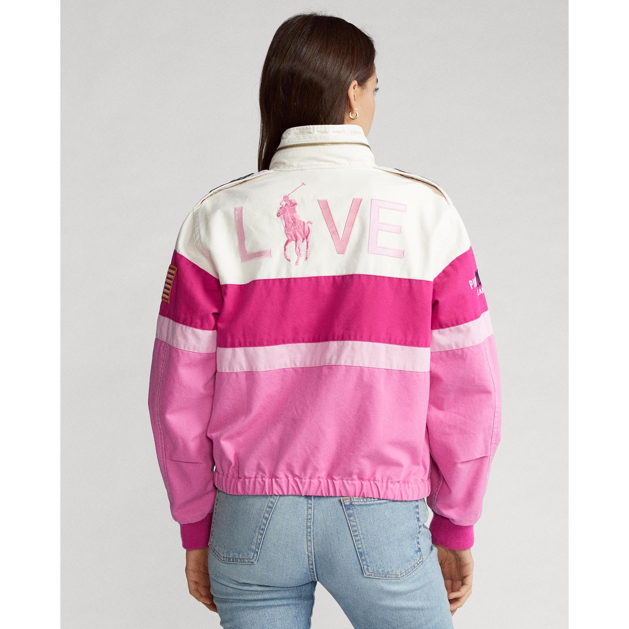 Ralph Lauren Pink Pony Cotton Canvas Bomber Jacket | Lyst