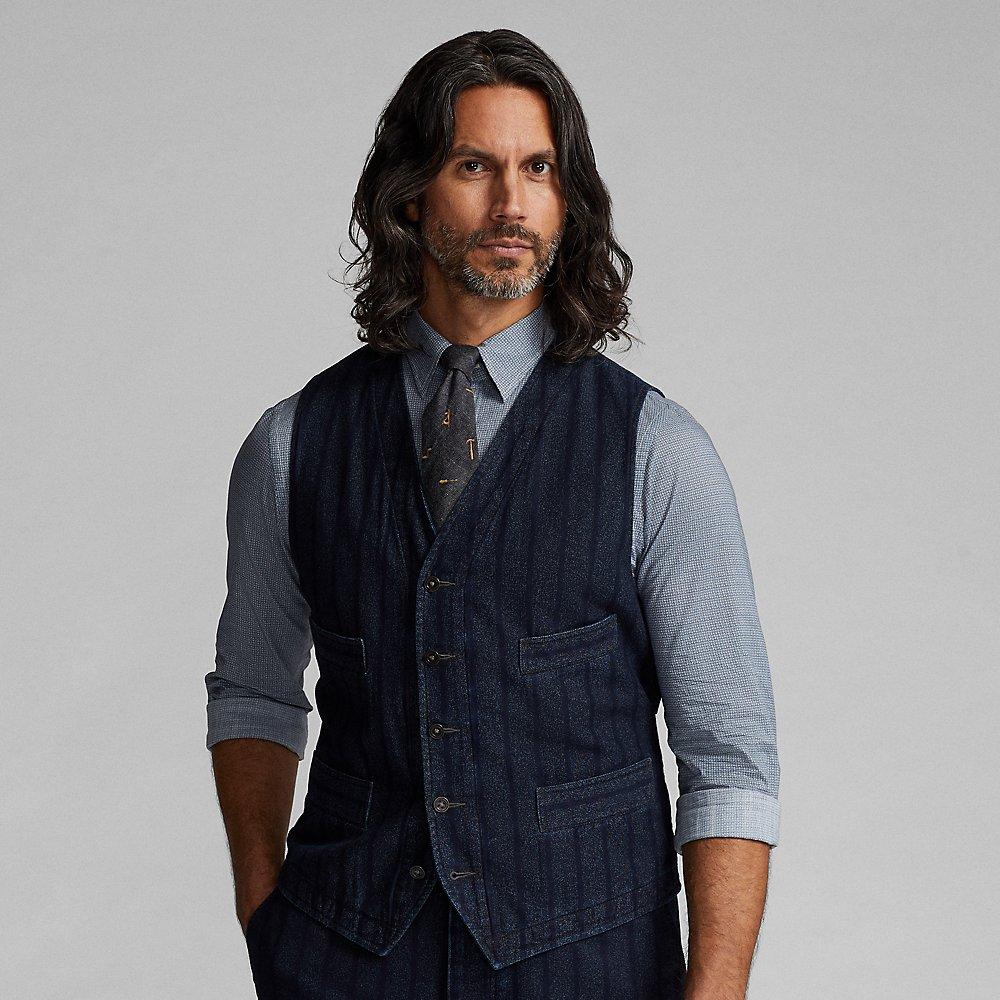 rrl-Blue-Gilet-in-twill-a-