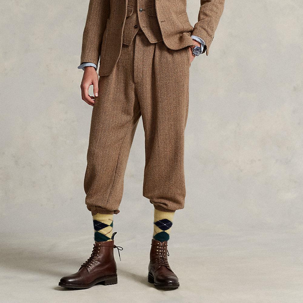 Ralph Lauren Herringbone Plus Fours Suit Trouser in Brown for Men Lyst