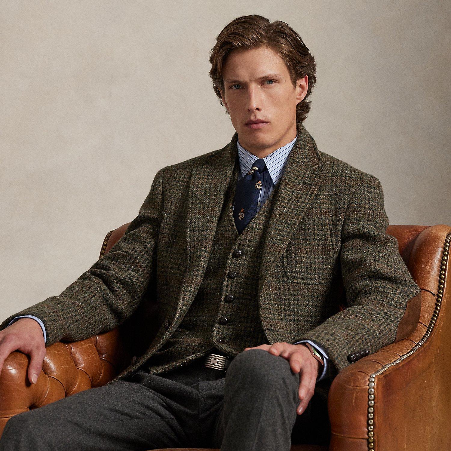 Ralph Lauren Polo Tailored Plaid Tweed Suit Jacket in Brown for