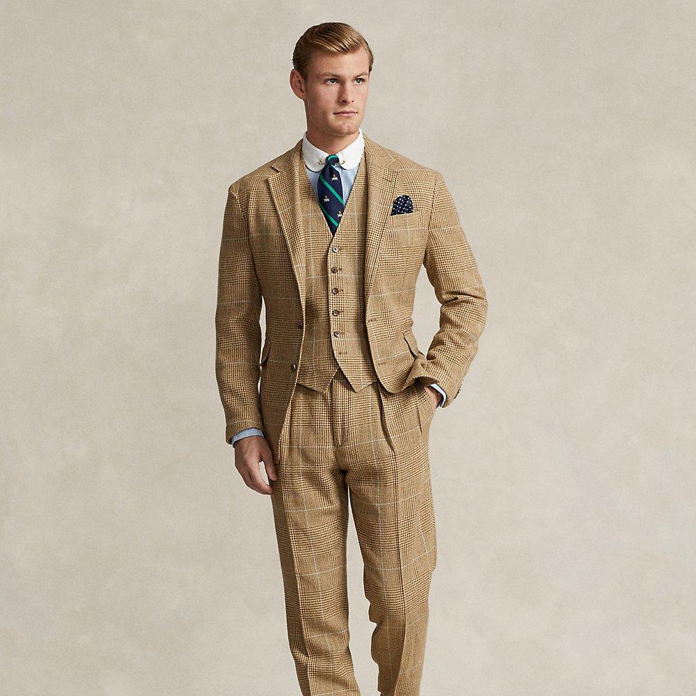 Ralph Lauren Pleated Plaid Tweed Suit Trouser in Green for Men | Lyst