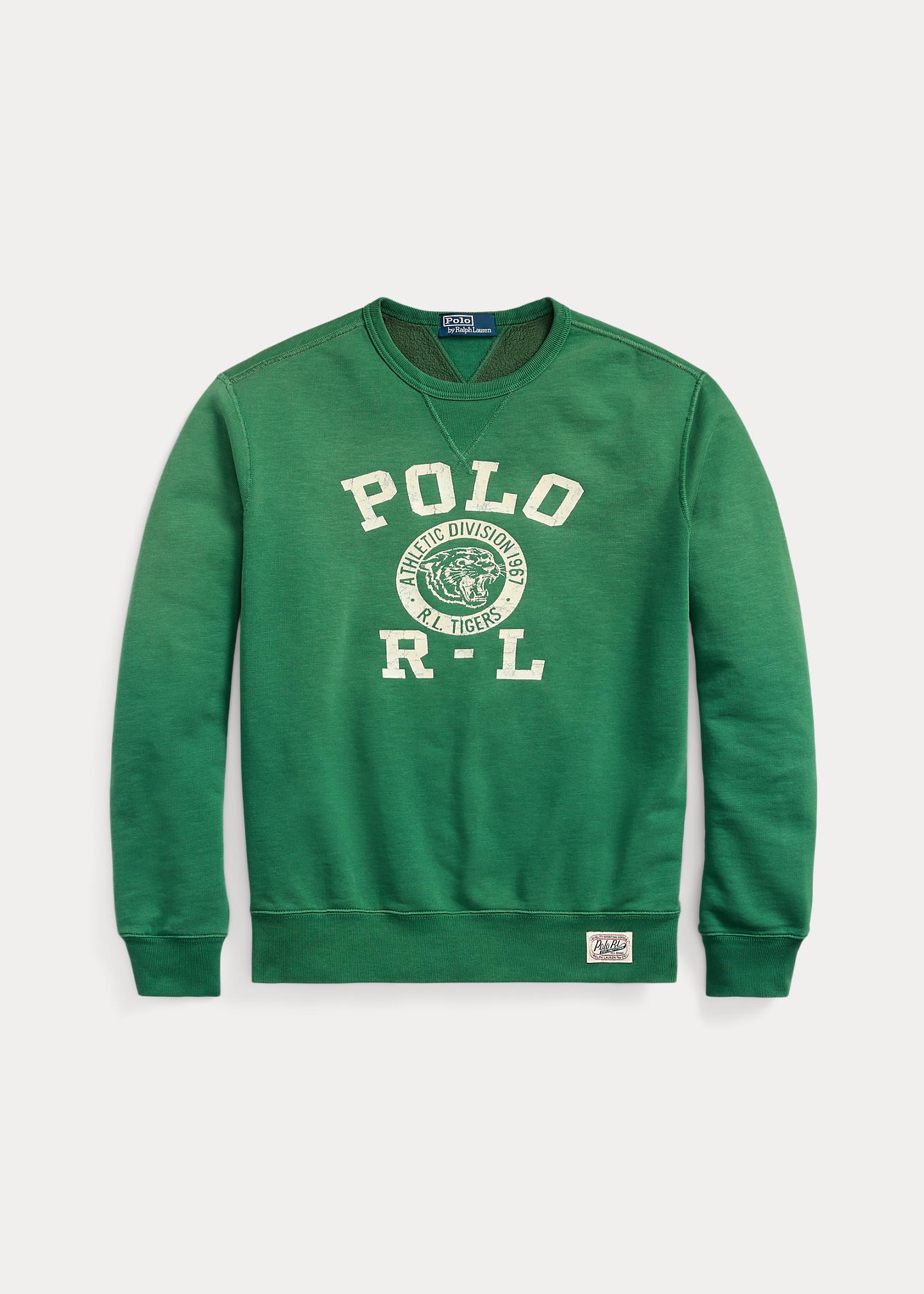 Polo Ralph Lauren Logo Fleece Sweatshirt in Green for Men | Lyst UK