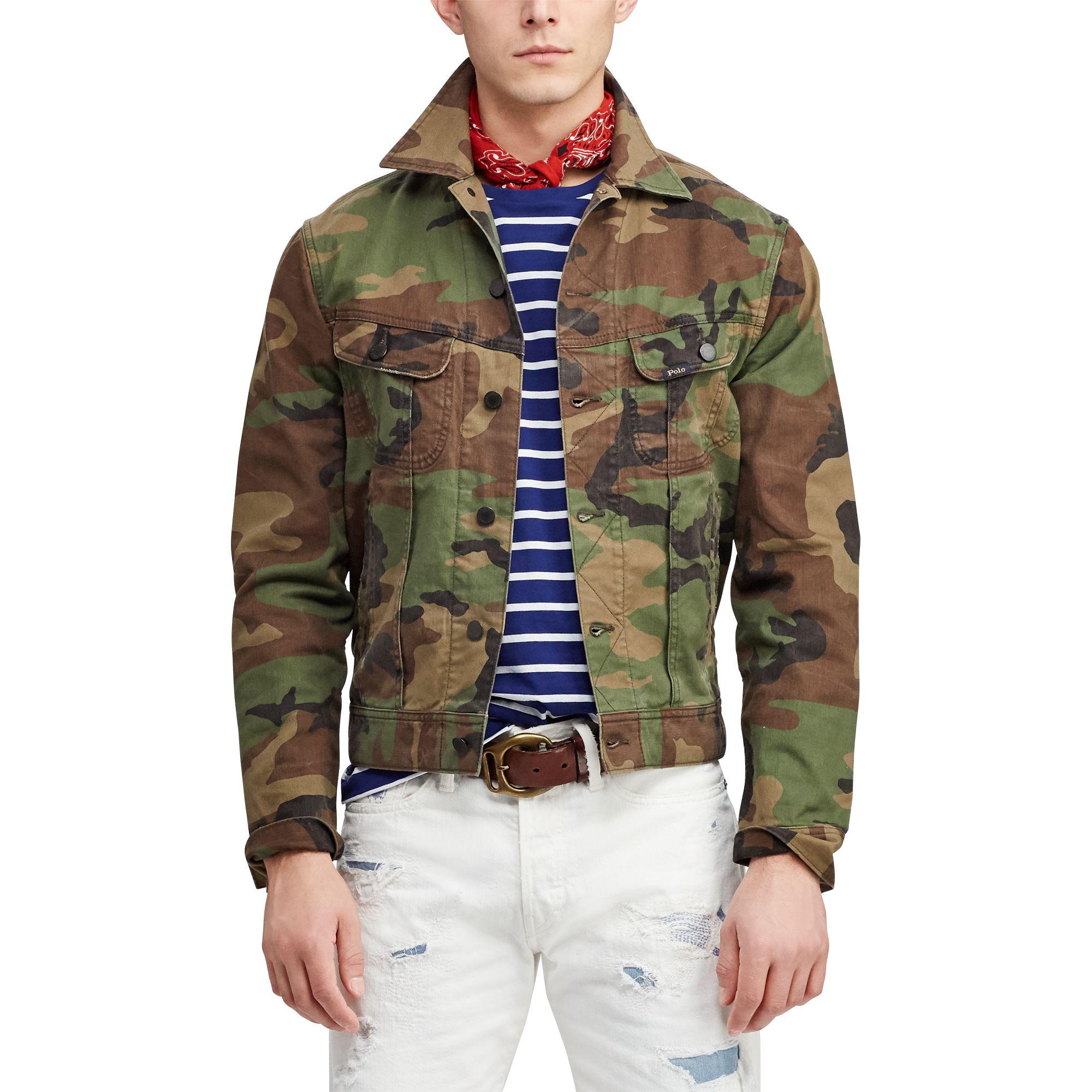 ralph lauren camo denim trucker jacket