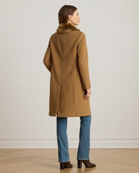 Belted Wool Ralph Lauren Reefer Coat Camel Ralph Lauren Petite