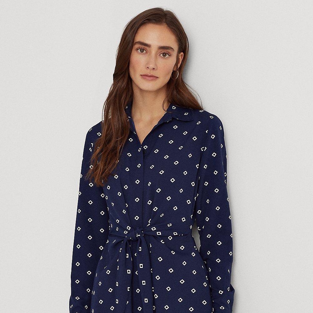 ralph lauren print crepe shirt