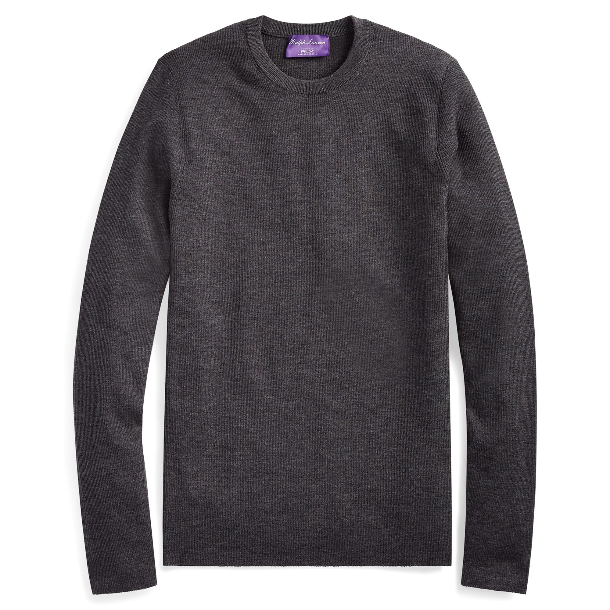 Ralph Lauren Purple Label Wool Rlx Slim Ribbed Merino Jumper in Gray for Men - Lyst