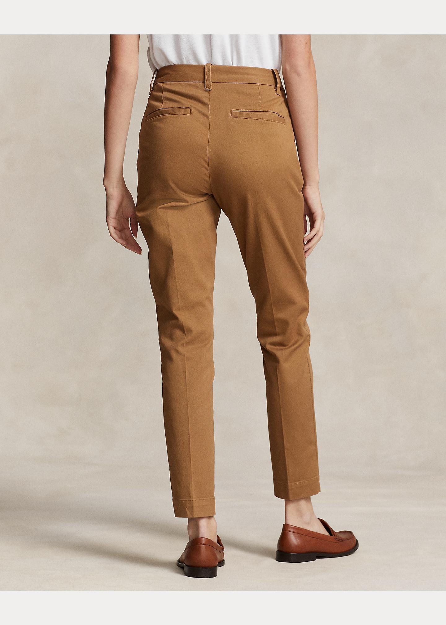 Polo Ralph Lauren Cropped Slim Fit Twill Chino Trouser in Natural