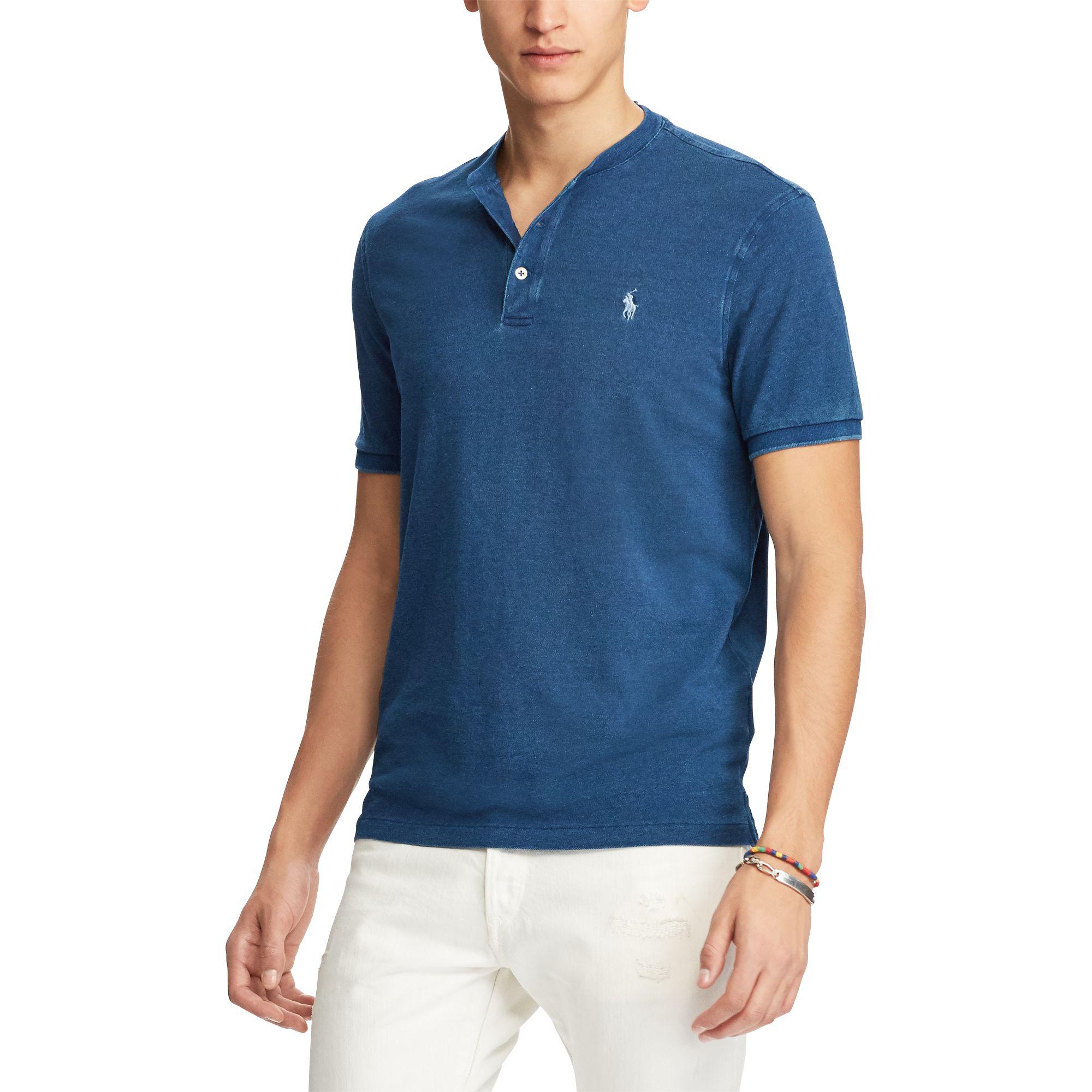 Polo Ralph Lauren Cotton Featherweight Mesh Henley in Blue for Men - Lyst