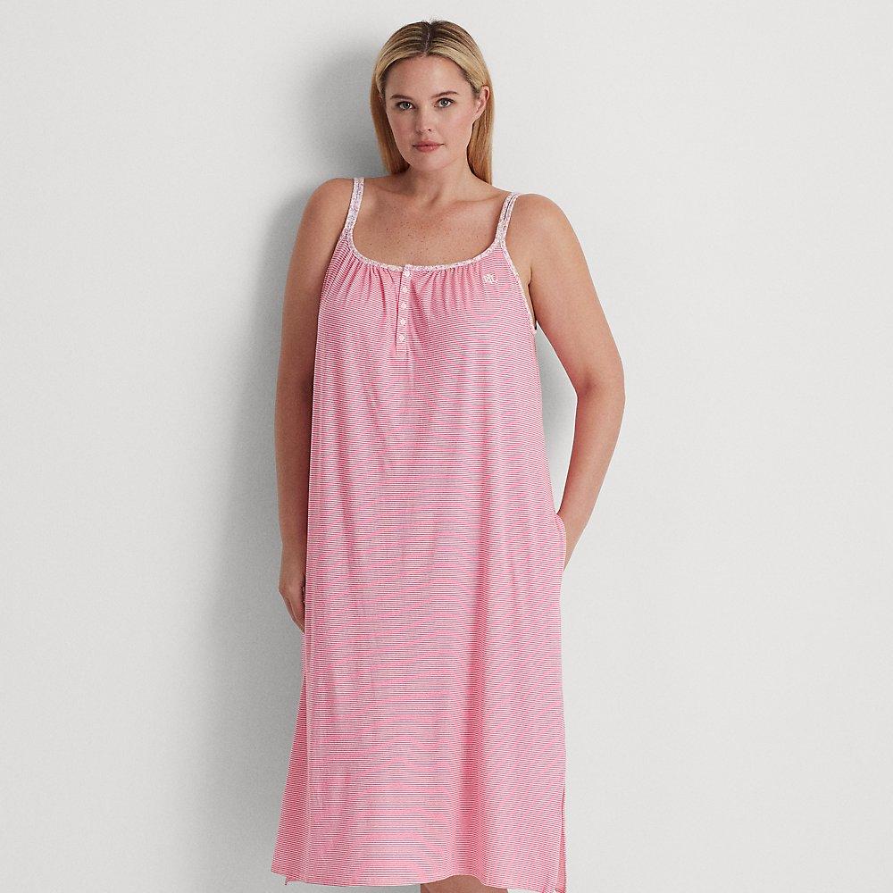 Lauren by Ralph Lauren Ralph Lauren Striped Jersey Ballet Nightgown in Pink  | Lyst